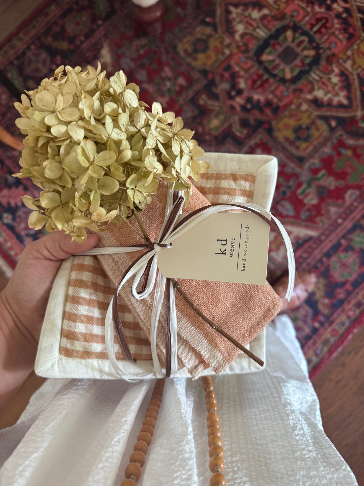 Tan Gingham Pot Holder