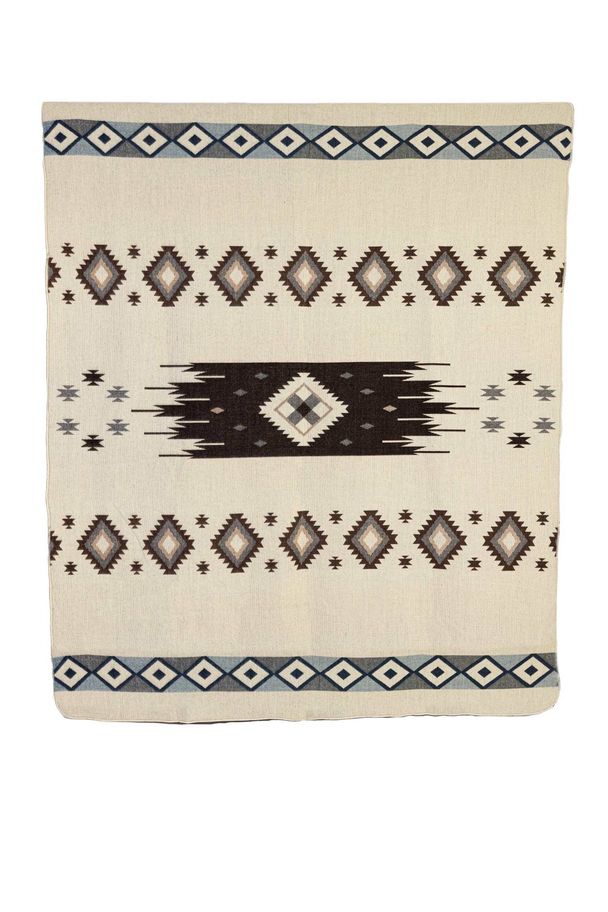 Diamond Red Brown Sunsetand Cream Reversible Alpaca Throw