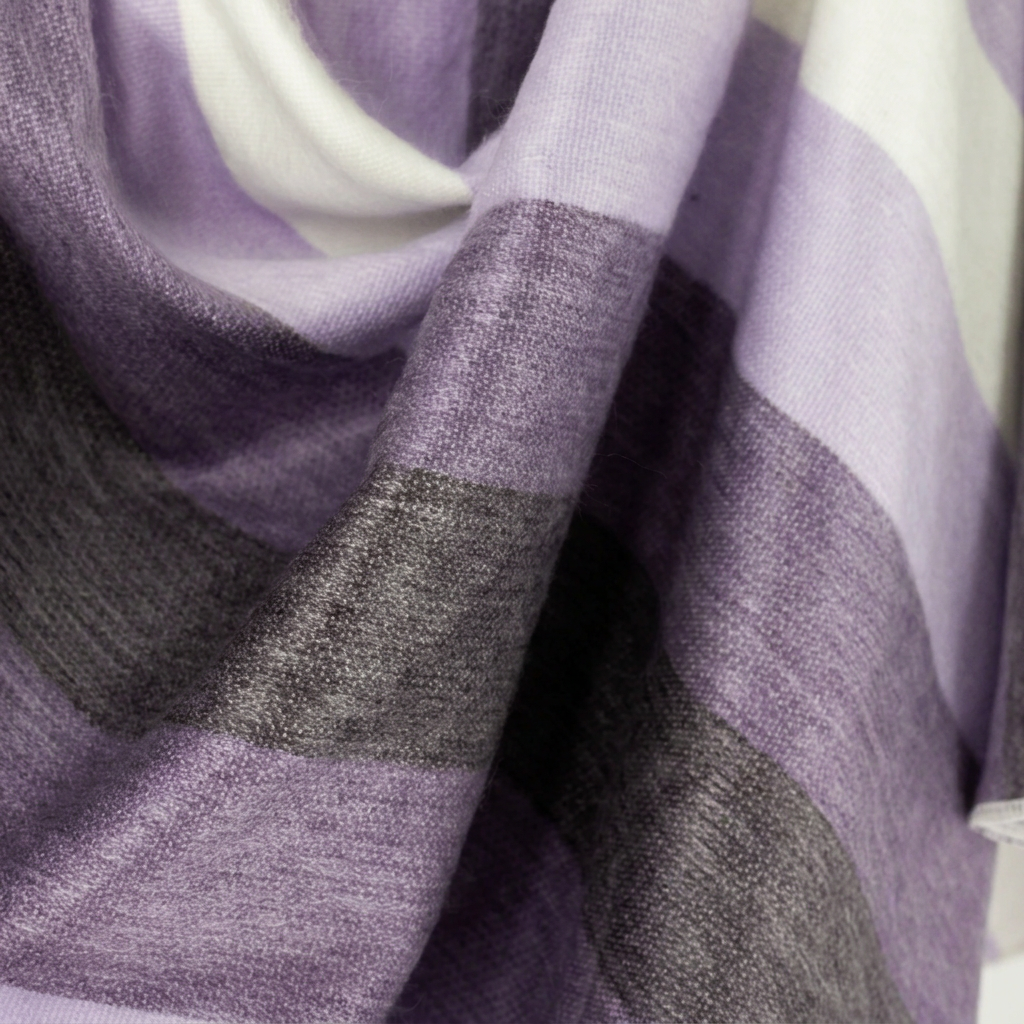 Purple, Lavender & Cream handwoven alpaca throw blanket, Nawi Collection, made in Ecuador