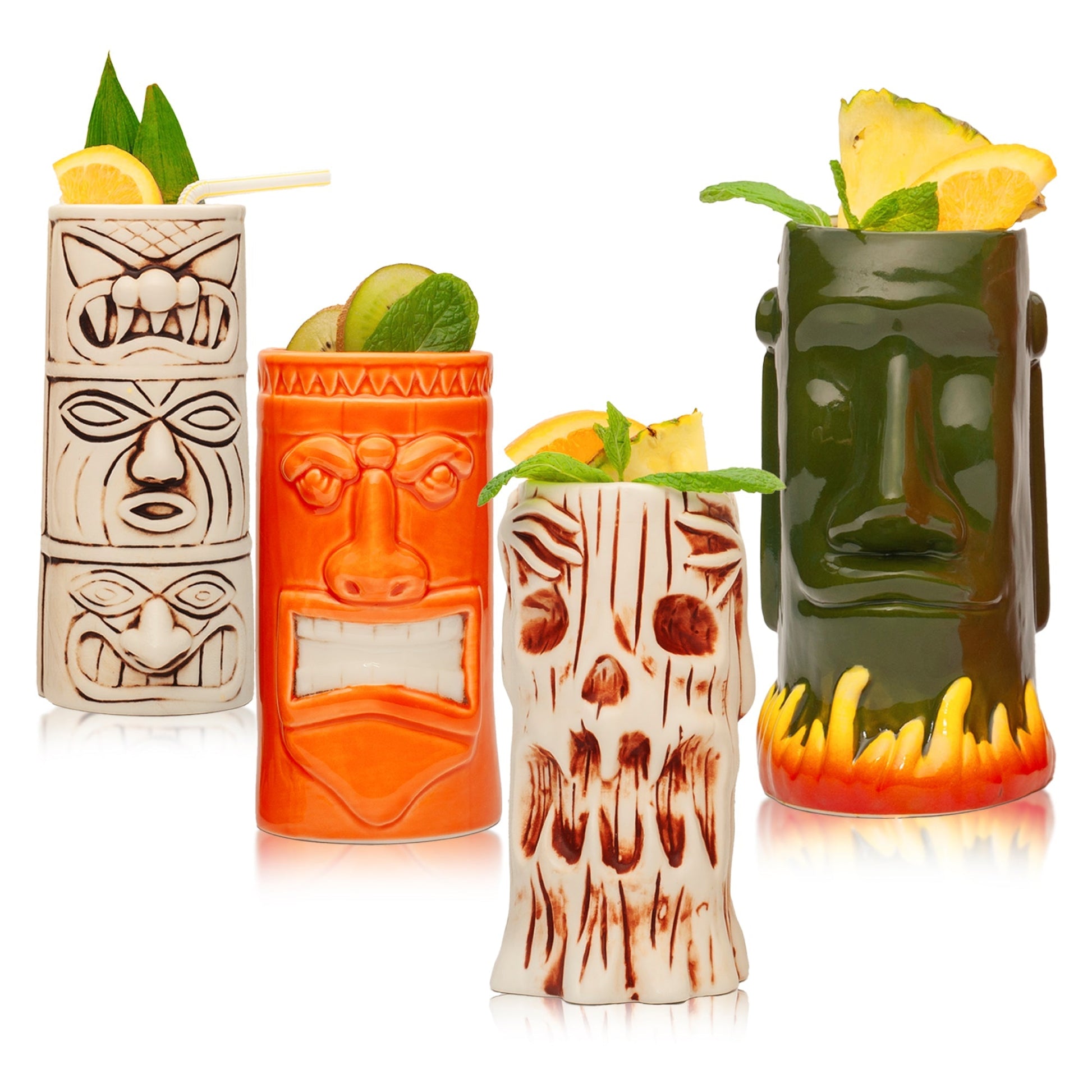 4 Ceramic Tiki Mugs by Lemonsoda