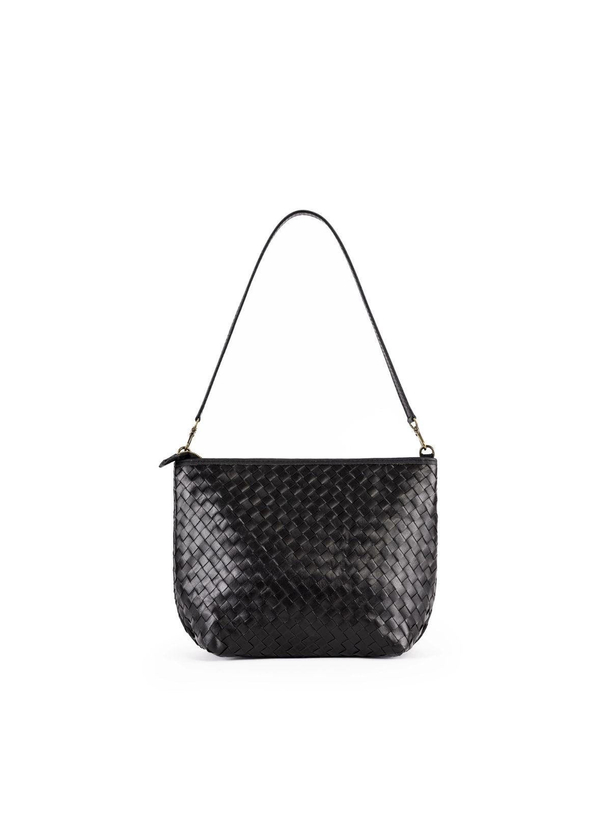 Black woven shoulder bag - Fall/Winter collection, front view