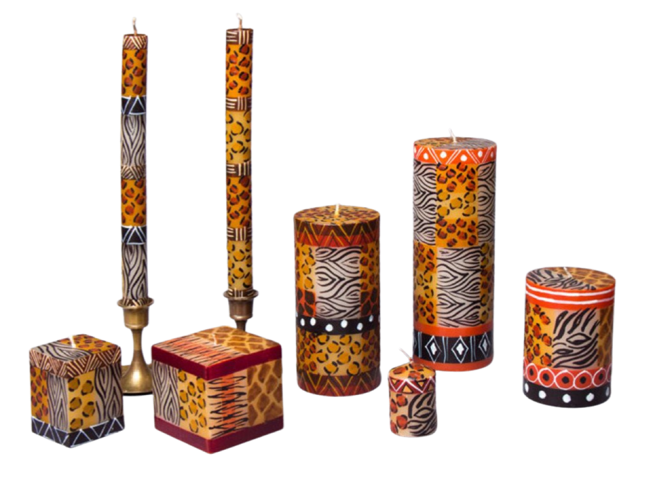 Animal Print Painted Candles