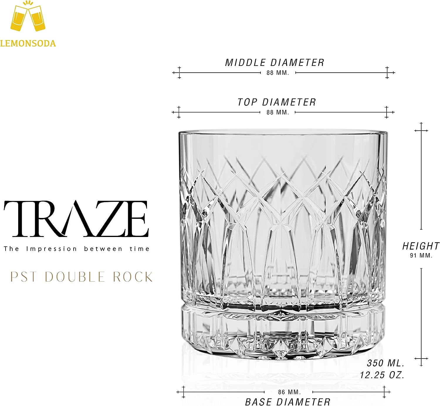 Double Rocks Whiskey Glass - Size