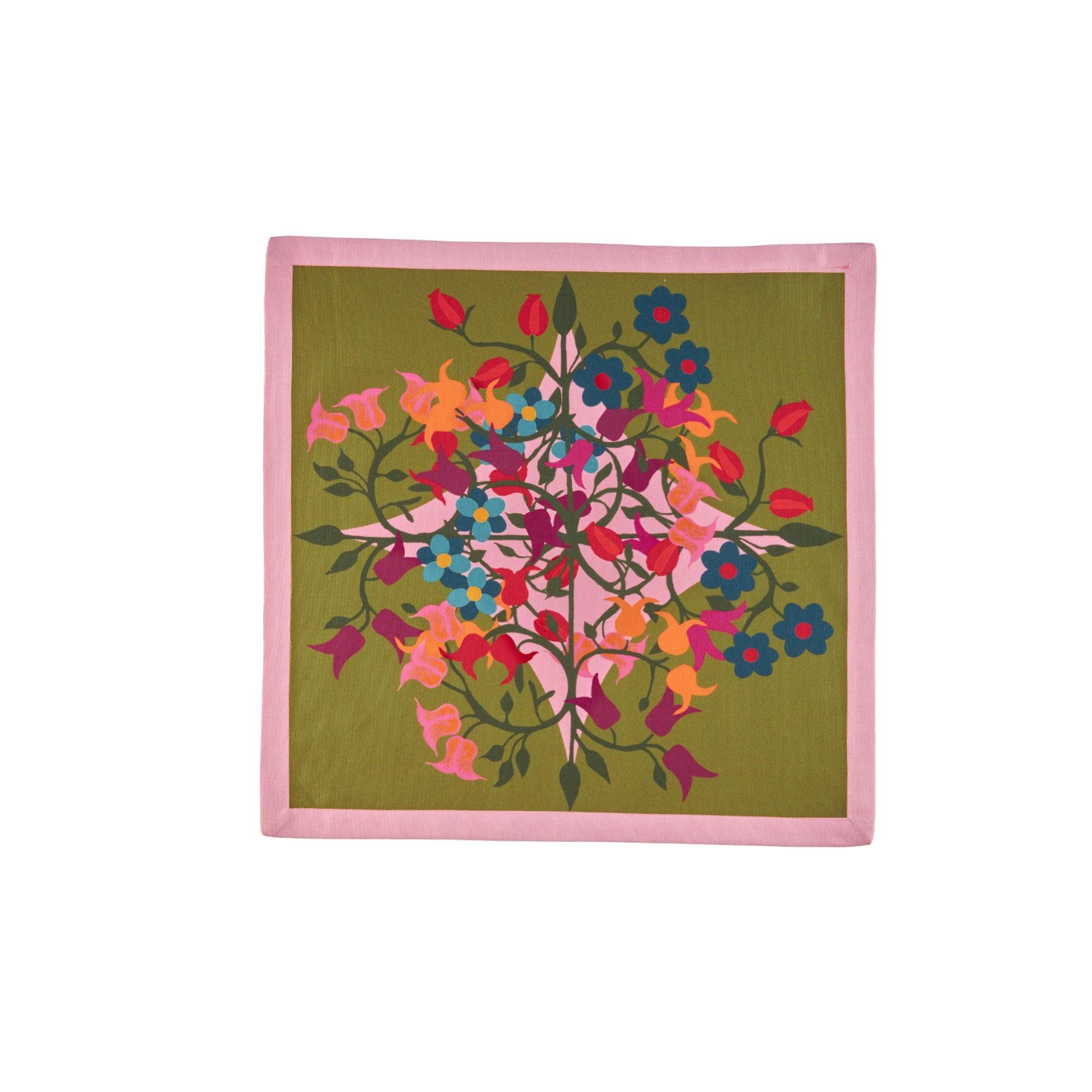 6 Napkins Blumen Green Offcut Version