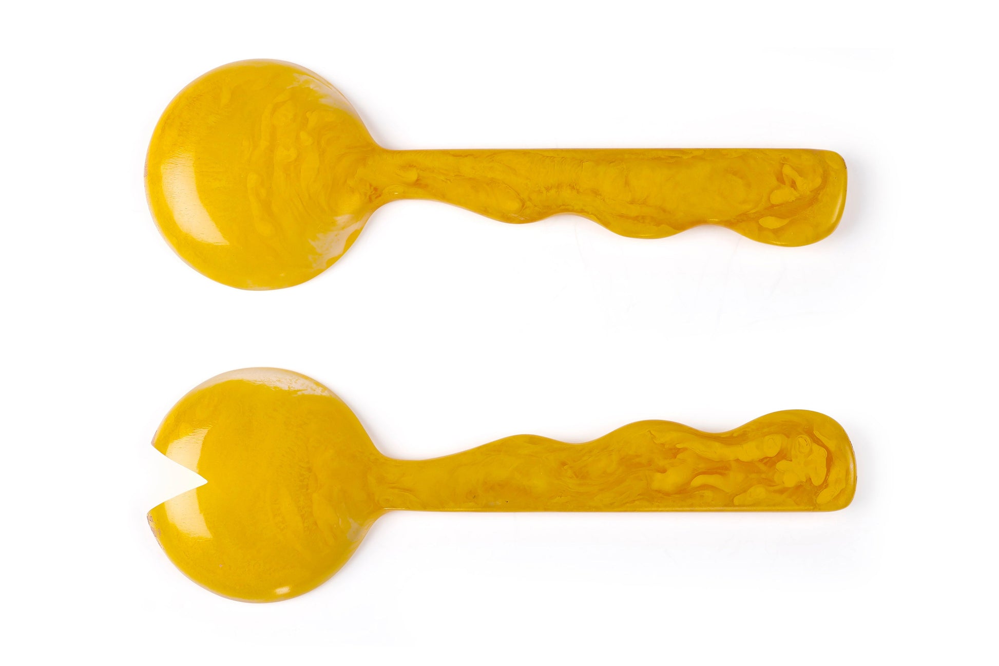 Resin Salad Server, Mustard 12.40x3.93 Inches Set of 2 - Casa Amarosa
