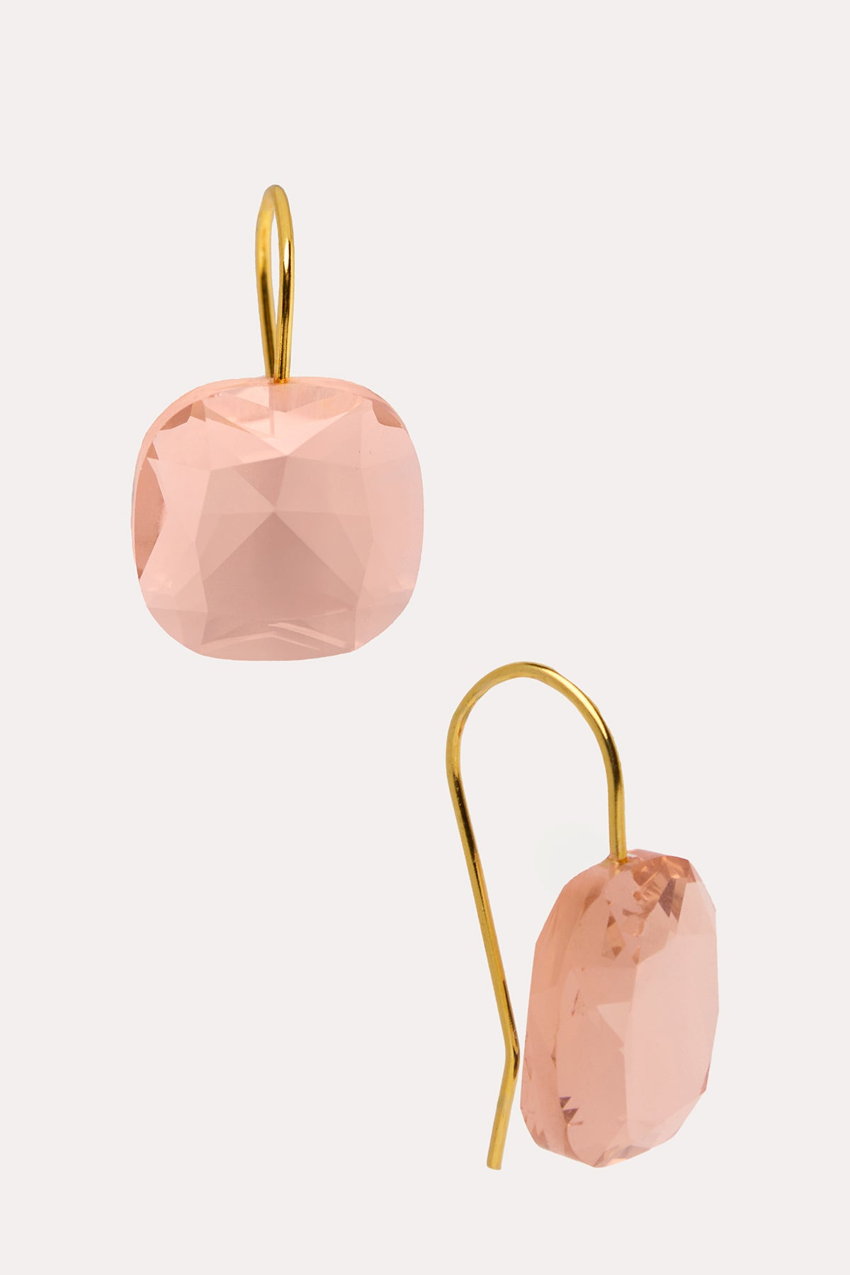 Floating Crystal Earring - Light Pink