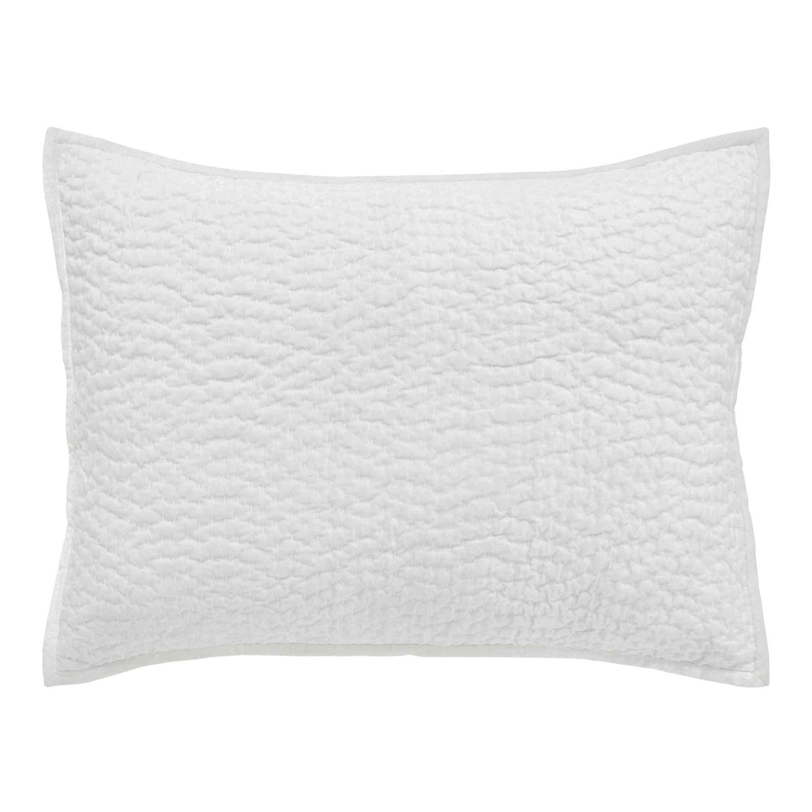 SS-182-2026-LOT1_1|Crisp white quilted coverlet rectangular pillow sham, featuring a subtle textured weave pattern for classic bedding.