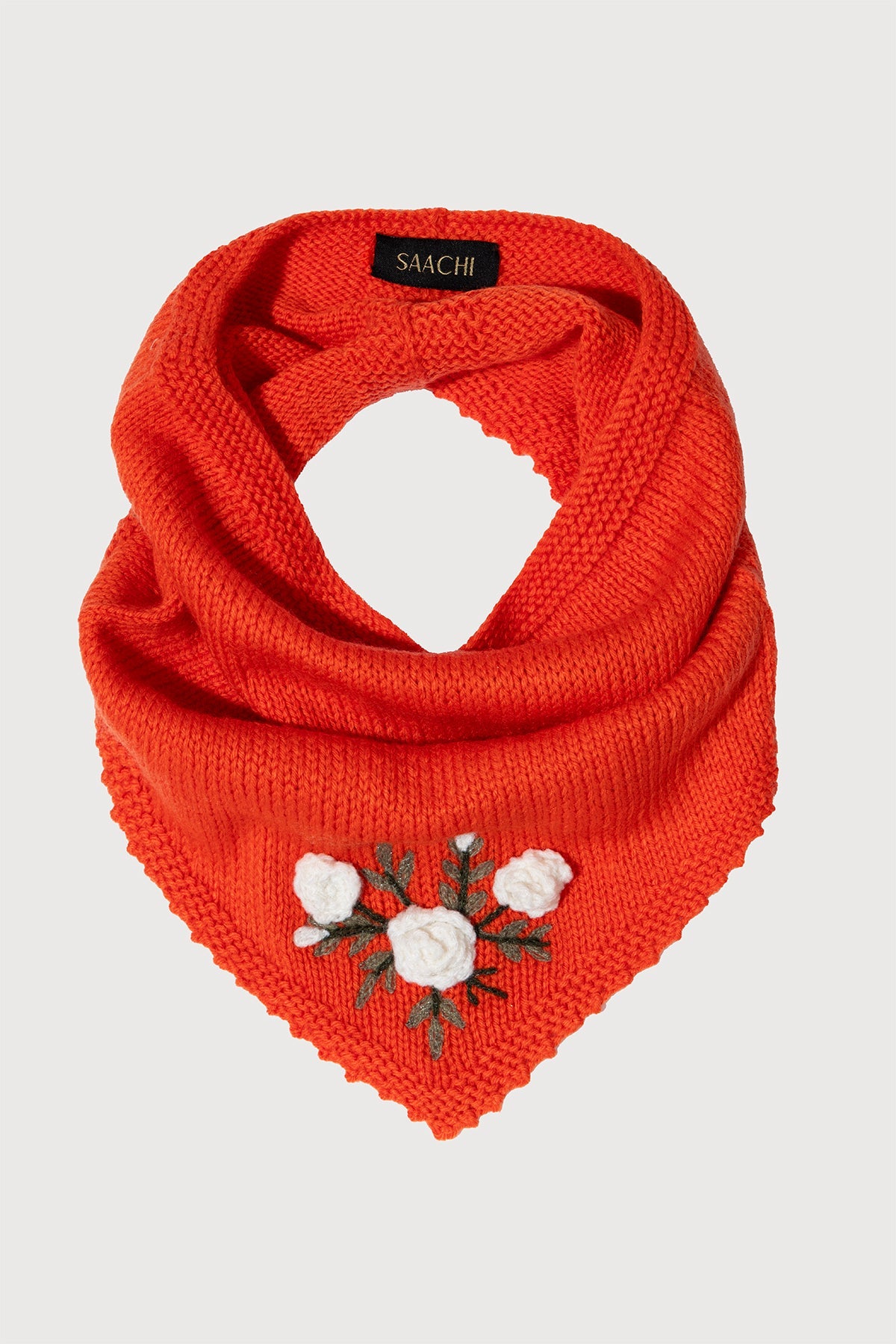 Floral Embroidered Snood - Orange