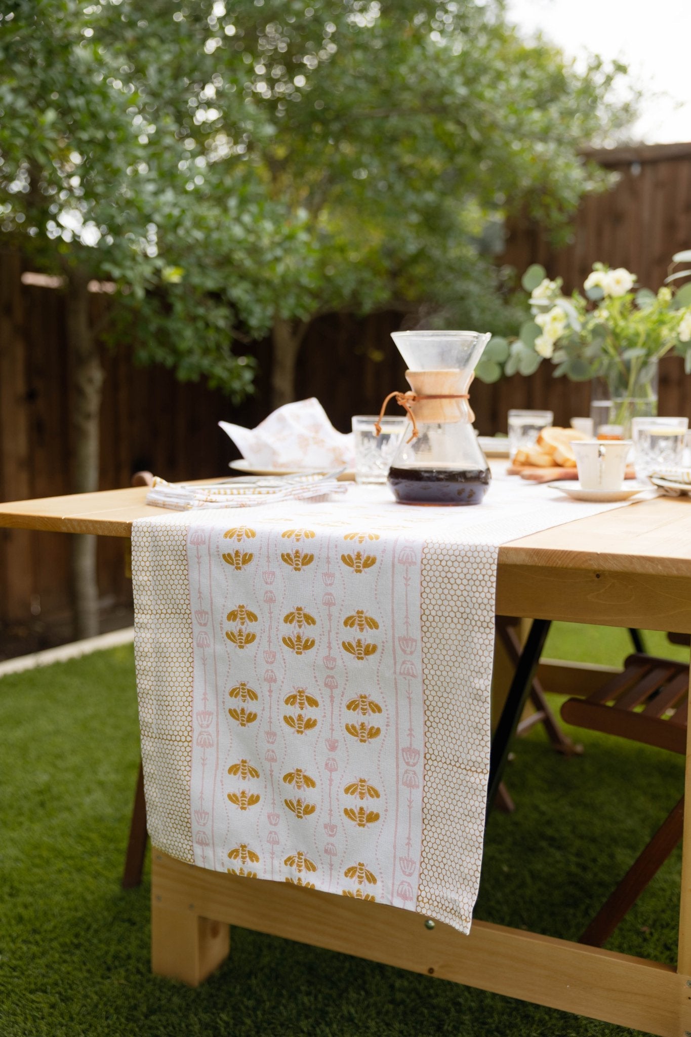 Organic Napkins (set of 4) - Honeybee - Rose & Mustard - The Mended Company