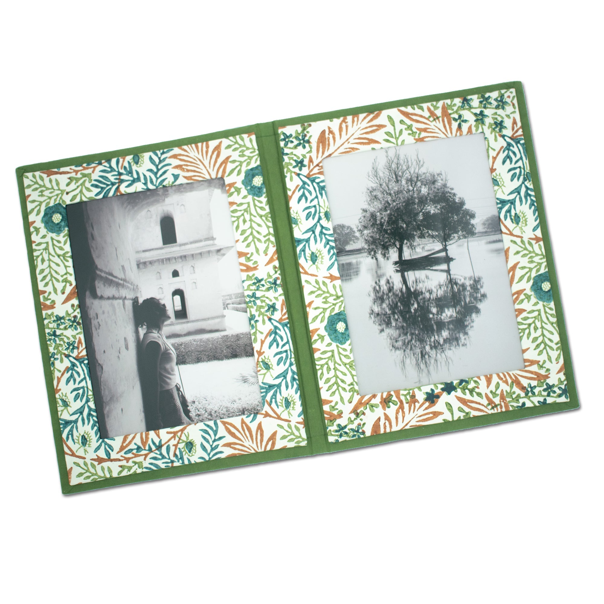 Double Photo Frames | Handmade | Upcycled Tree-Free Paper | Fair Trade | Set of 5