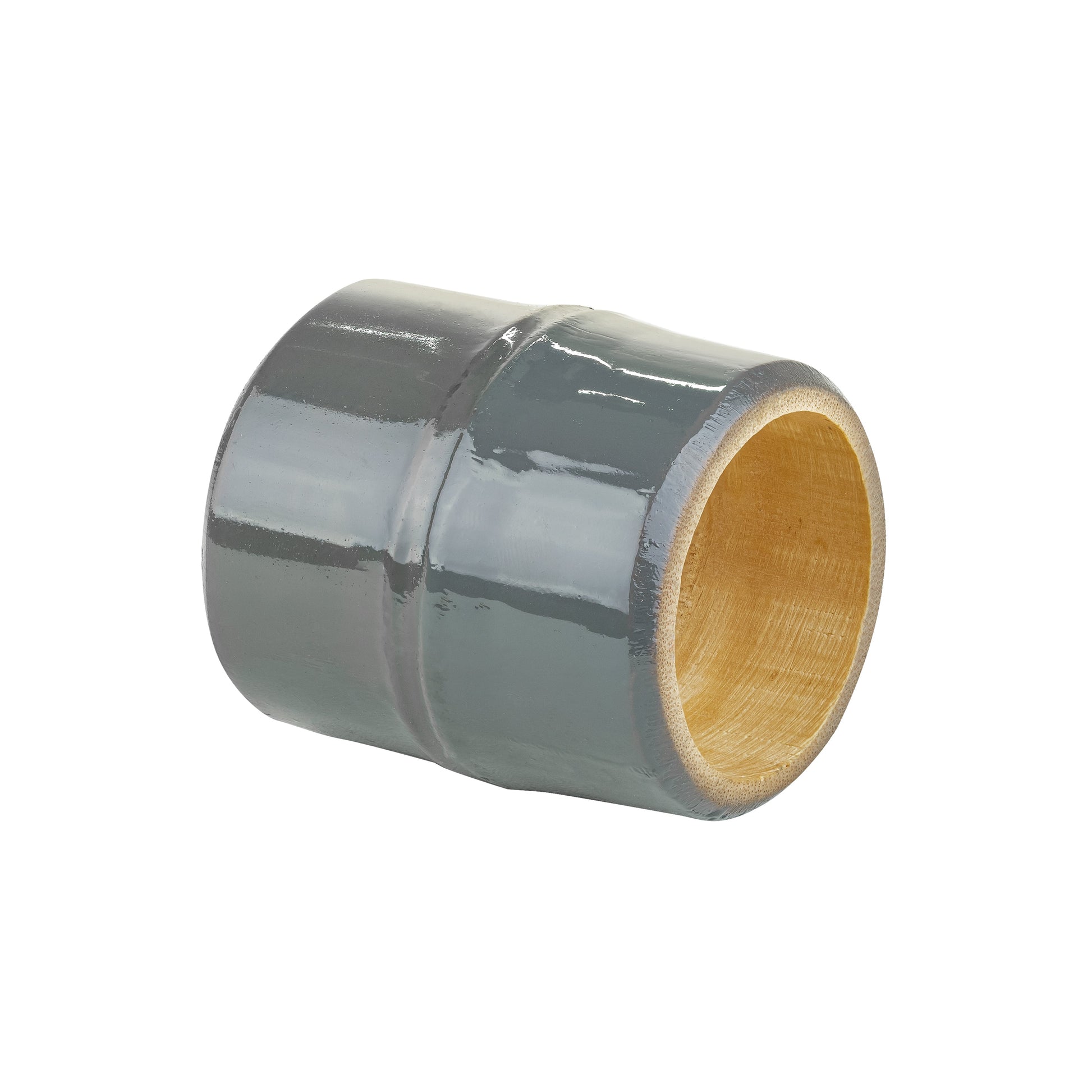 Natural bamboo napkin ring in gray by Talah Home — simple elegant Brazilian table accessory