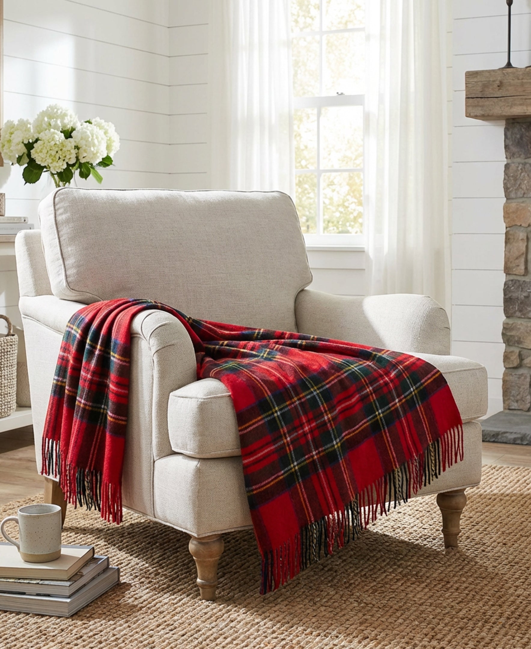 Prince of Scots Merino Wool Throw ~ Royal Stewart ~-Throws and Blankets-[bar code]-Prince of Scots