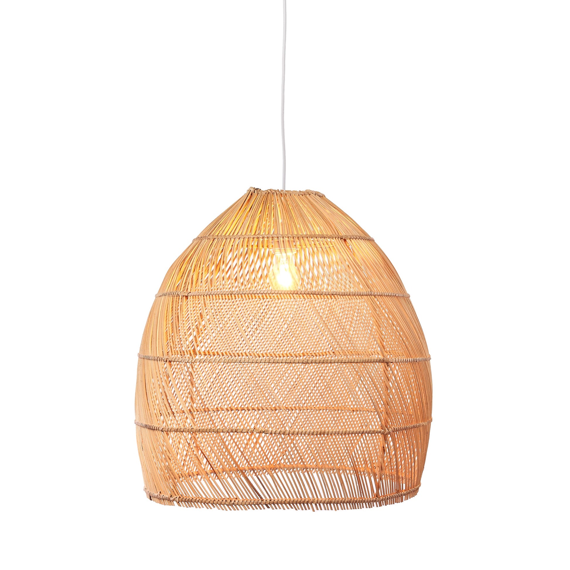 Natural Bell Shaped Rattan Pendant Light