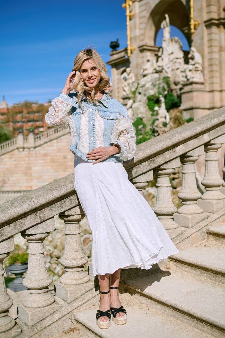Denim Lace Jacket - Denim
