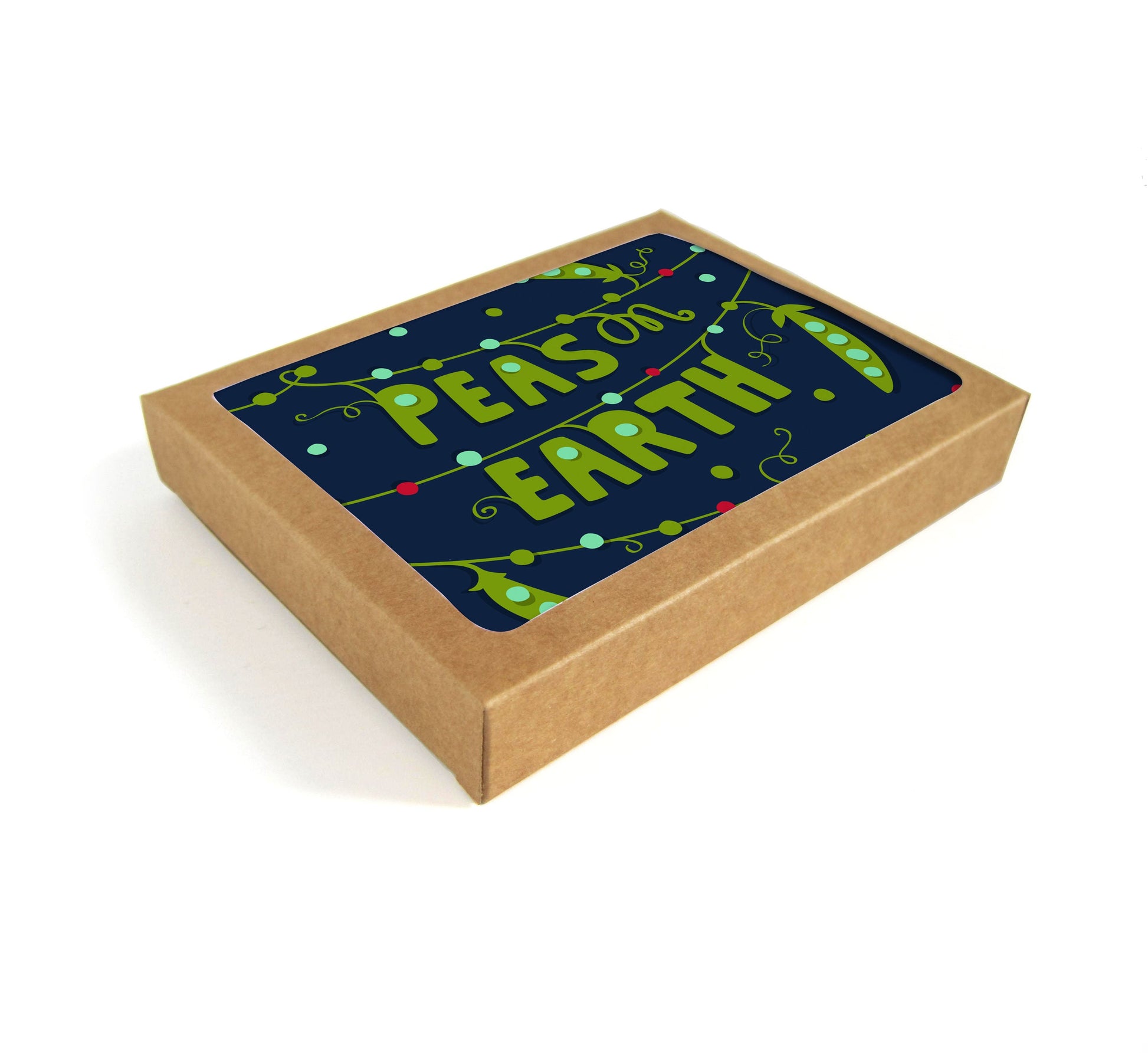 Packaged set of 8 Peas on Earth holiday cards 