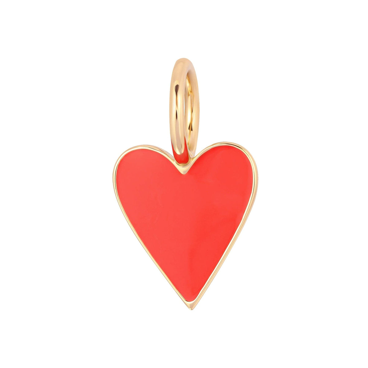 Gold and red heart pendant from Small Enamel Helena Pendant collection