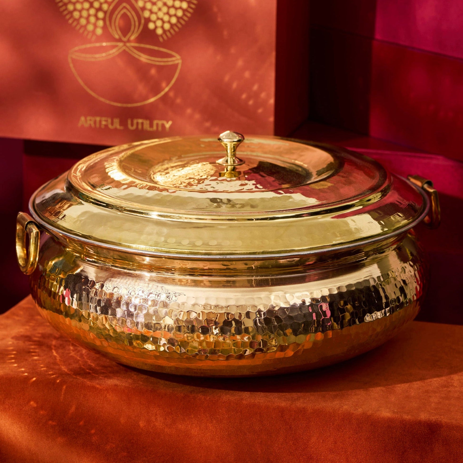 Copper Hammered Lagan/ Wide and shallow copper cooking vessel/ Copper Hammered Braiser - Copper Chafing Dish P-TAL