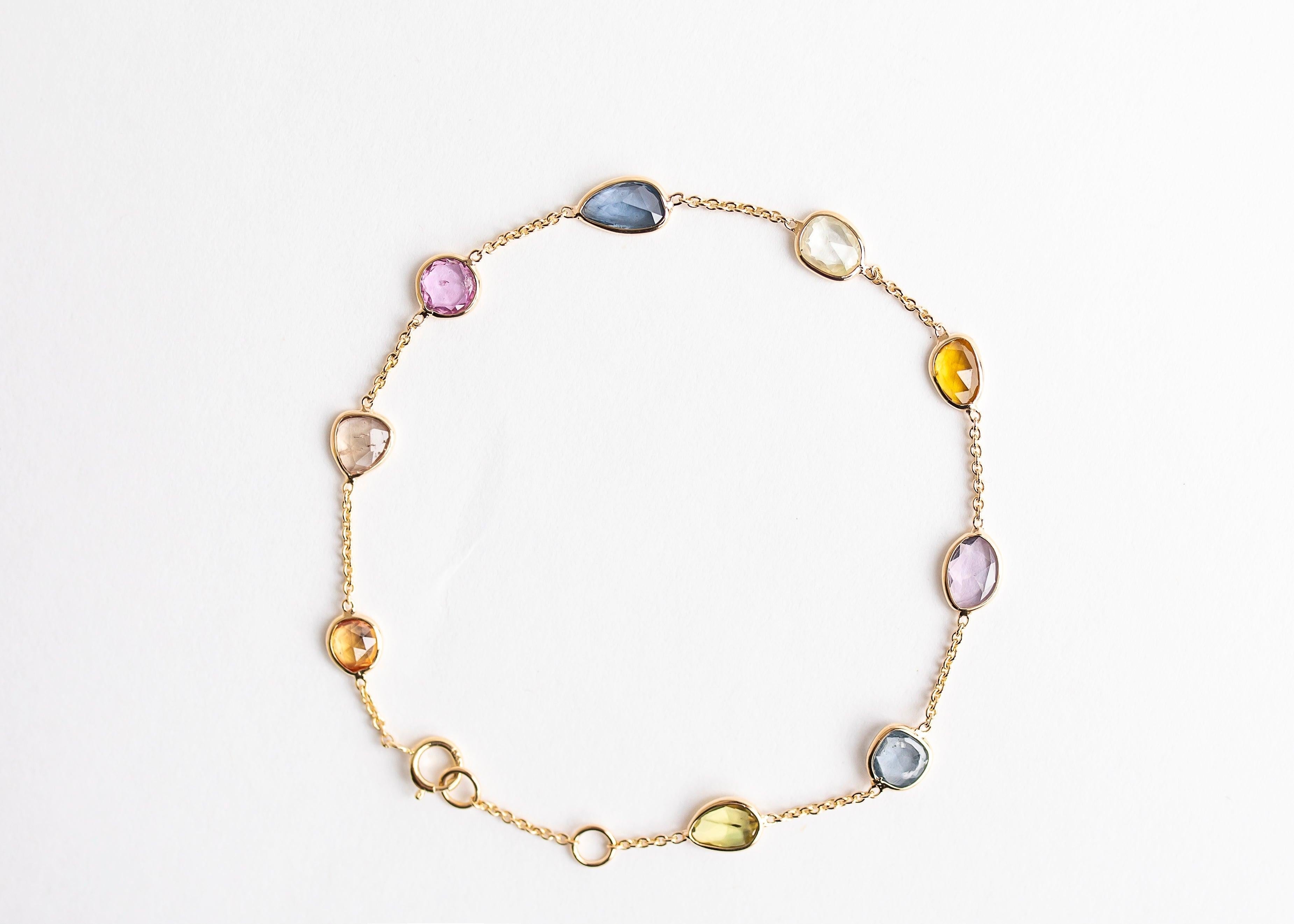 Rainbow Radiance minimal everyday fine jewelry in solid gold and sterling 925 silver with natural gemstones.