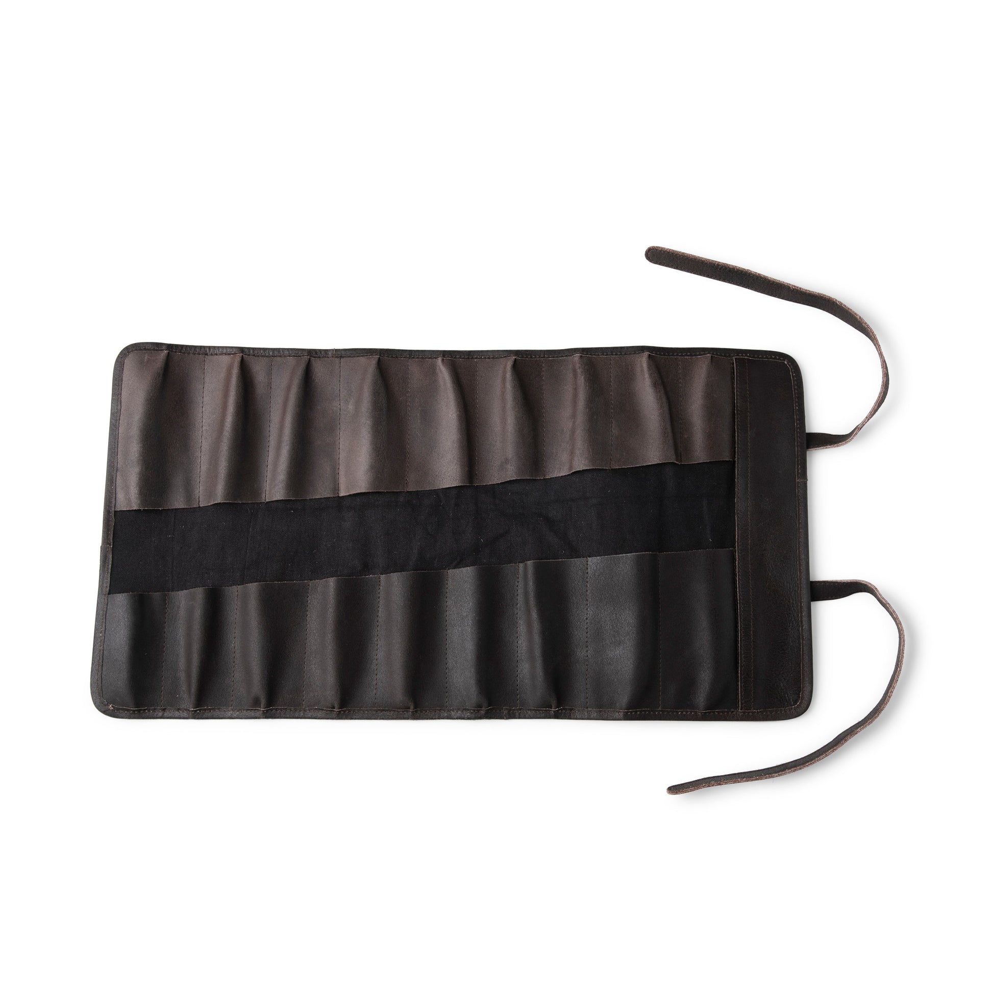 Theodore leather tool  roll with 18 slots