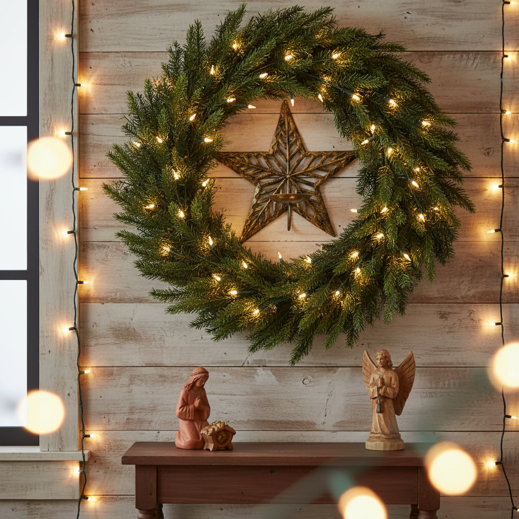 SM933 Painted Star Sconce holiday entryway wall decoration