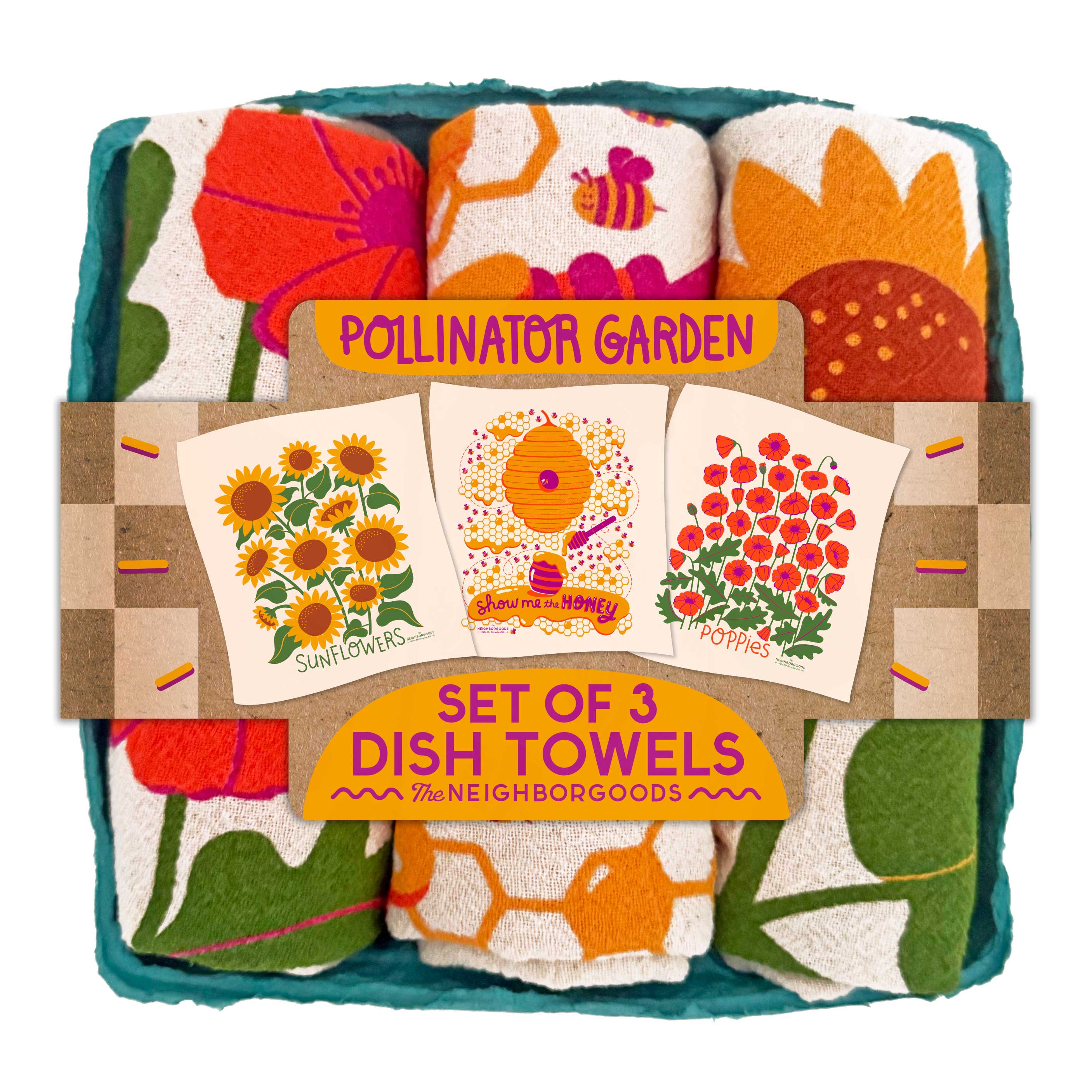 The Neighborgoods Pollinator Garden Dish Towel