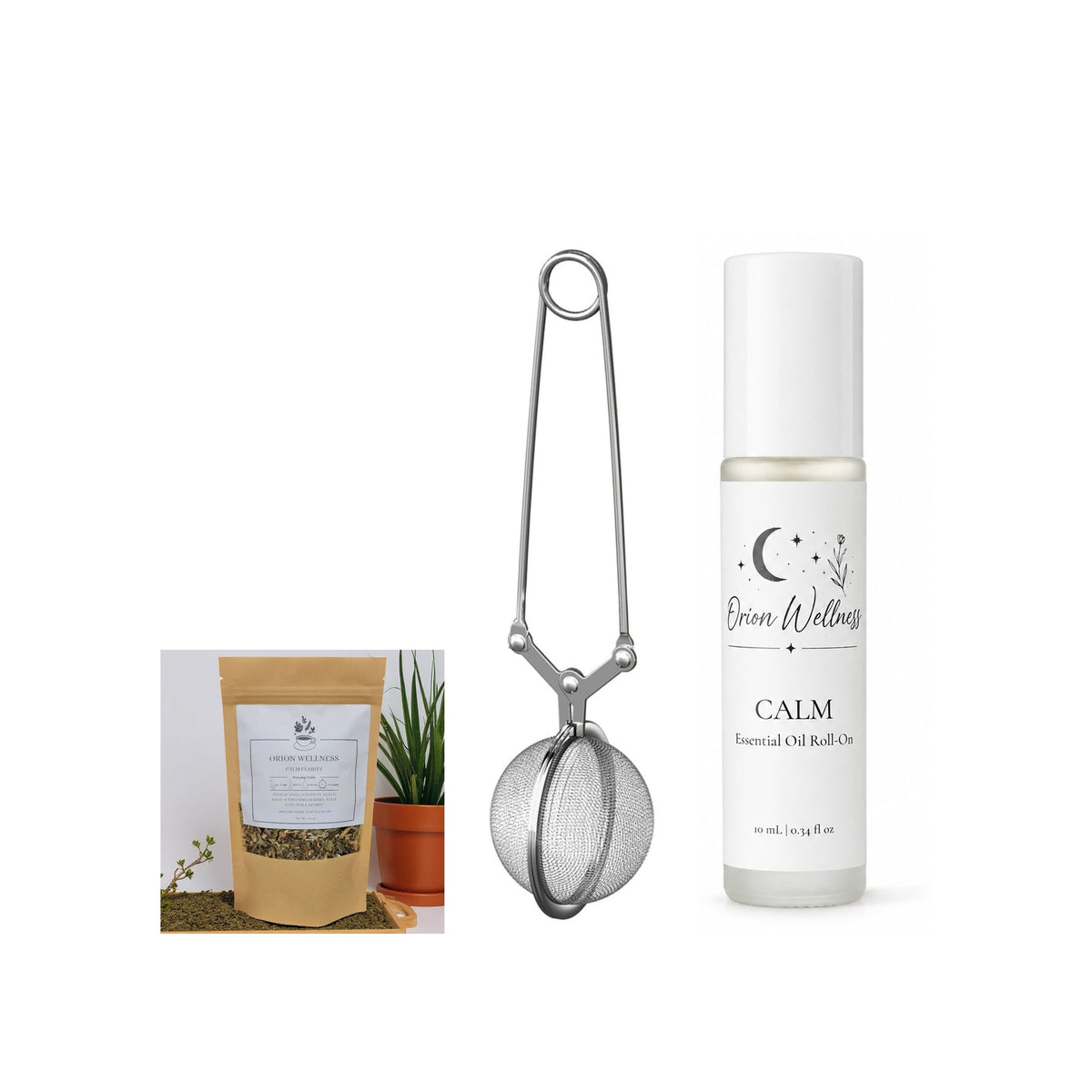 Tea + Calm Gift Set bundle by Orion Wellness on white