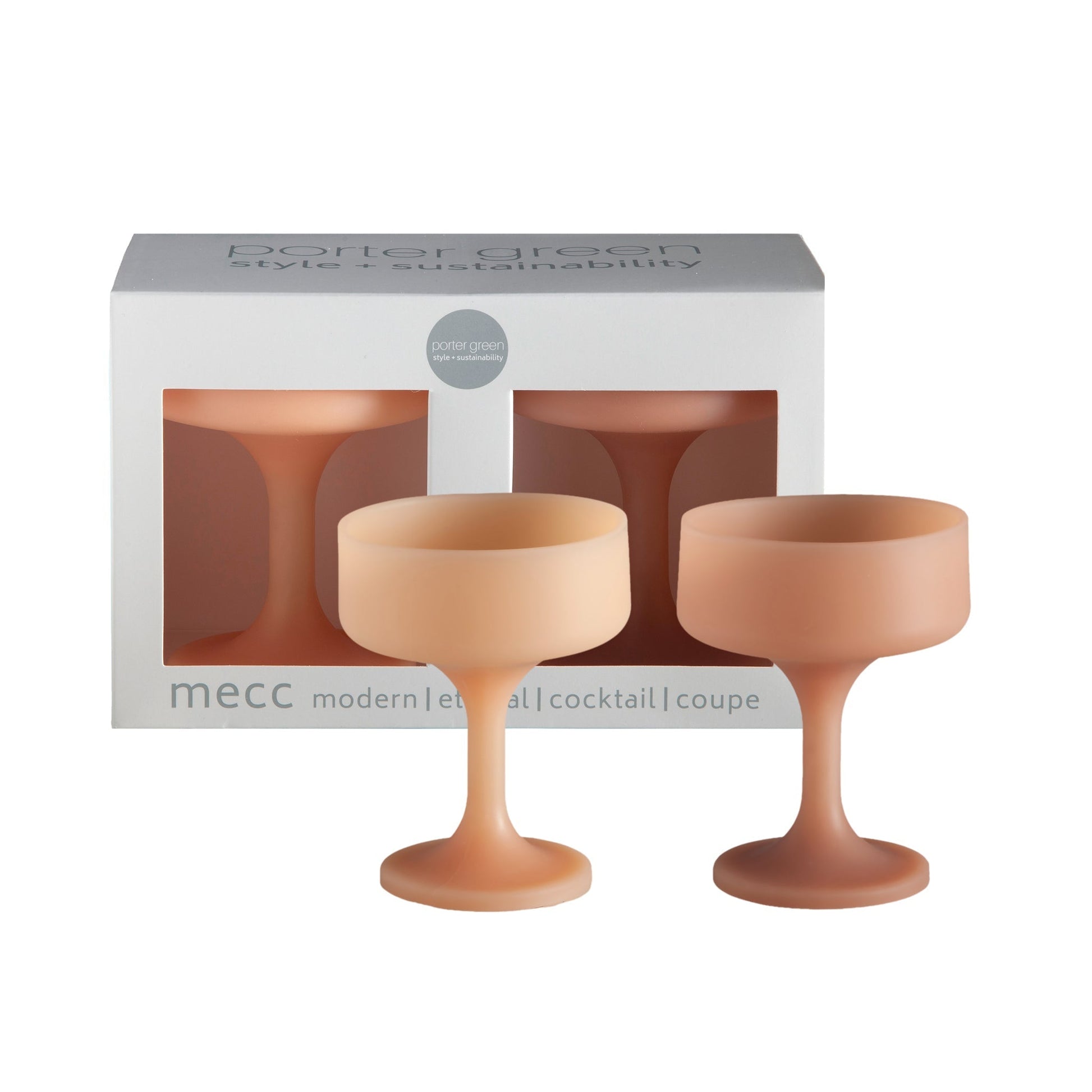 wheat + oat | mecc | silicone unbreakable cocktail glasses - porter green | style + sustainability