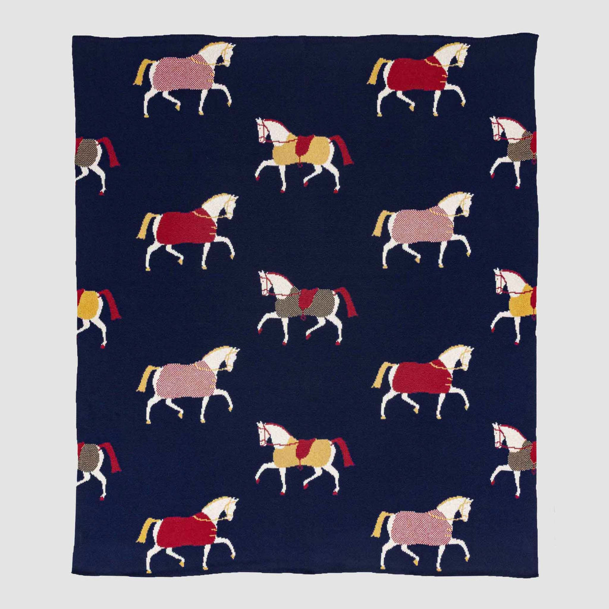 in2green Eco Throw Equestrian Cavalcade - Cotton Sustainable Knit Traditional Throw Blanket 601570195105 BL01ECC1