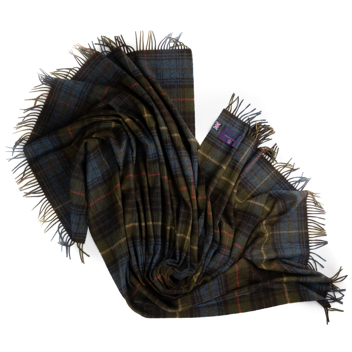 Prince of Scots Merino Wool Throw ~ Antique Hunting Stewart ~-Throws and Blankets-[bar code]-Prince of Scots
