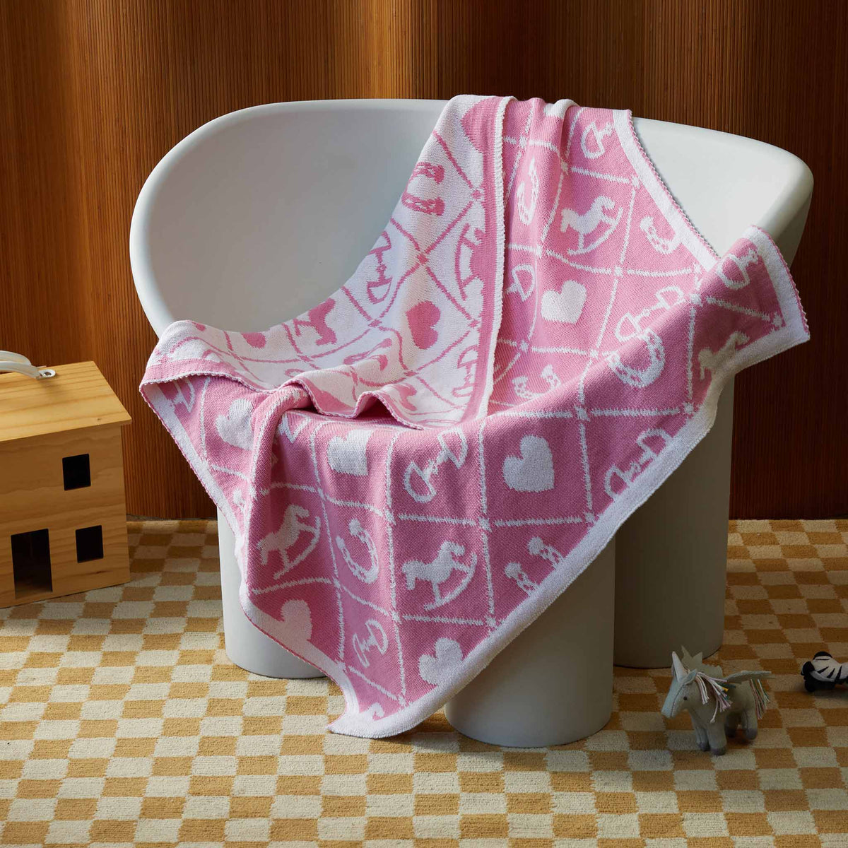 in2green Eco Baby Throws Baby Cotton Knit Blanket - Pony Quilt