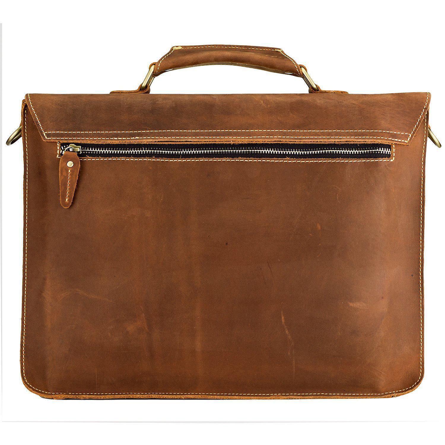 WANDERLUST Large Vintage Satchel ~ British Tan ~-Luggage-Prince of Scots-Prince of Scots