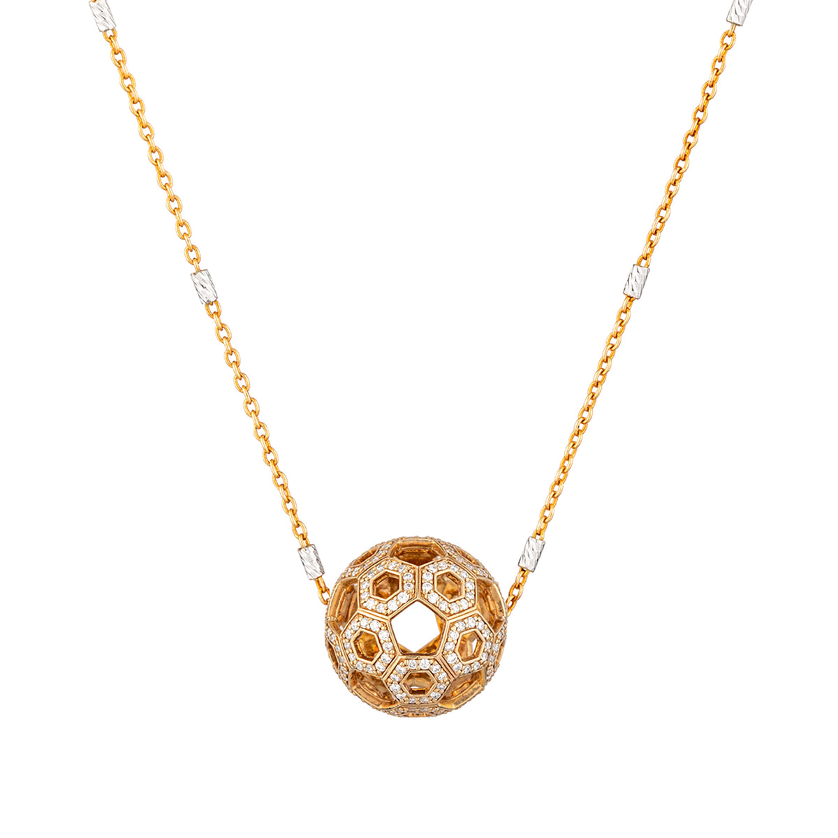 Bombus 18K Gold Diamond Honeycomb Pendant