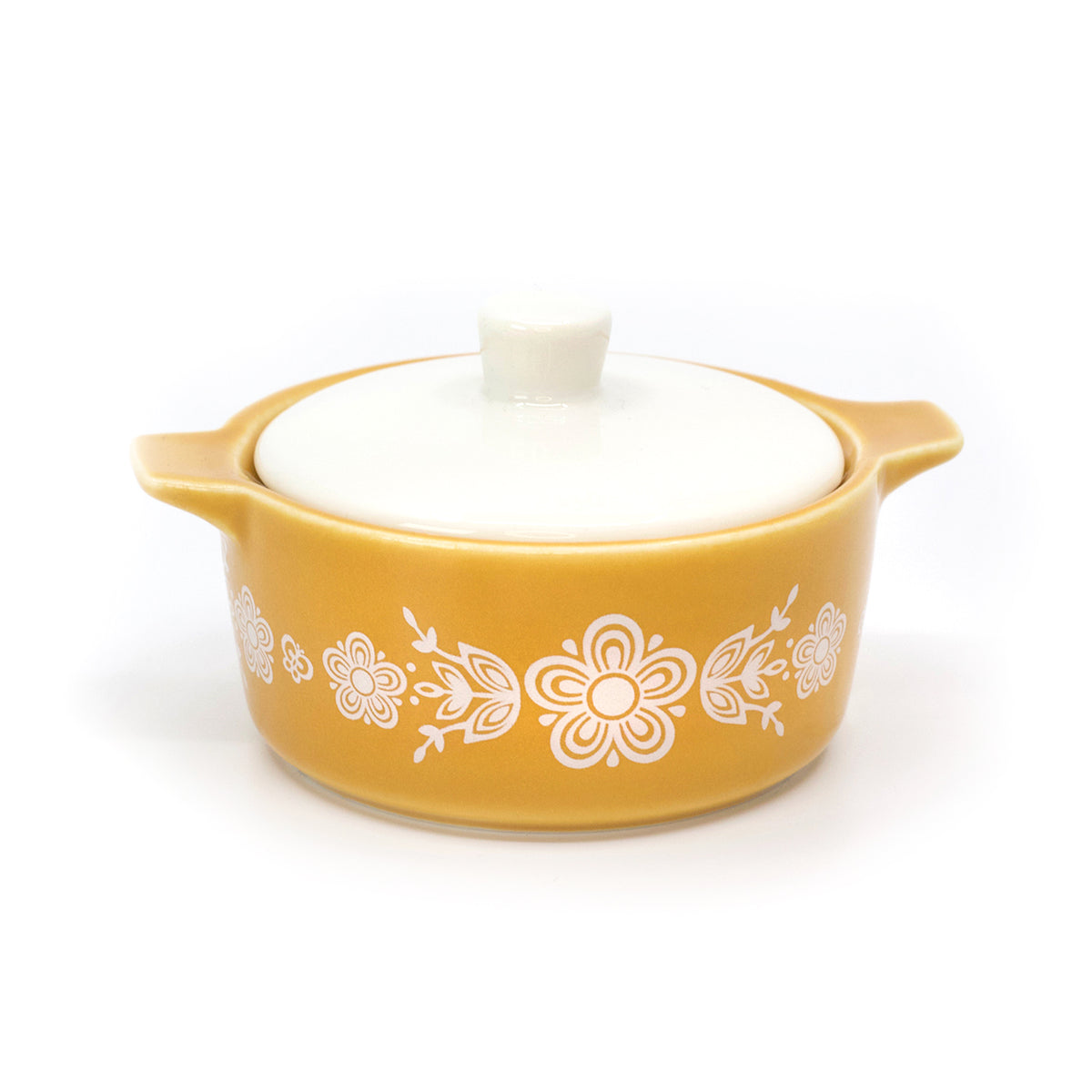 Pyrex-Inspired Butterfly Gold Casserole Ceramic Trinket Box