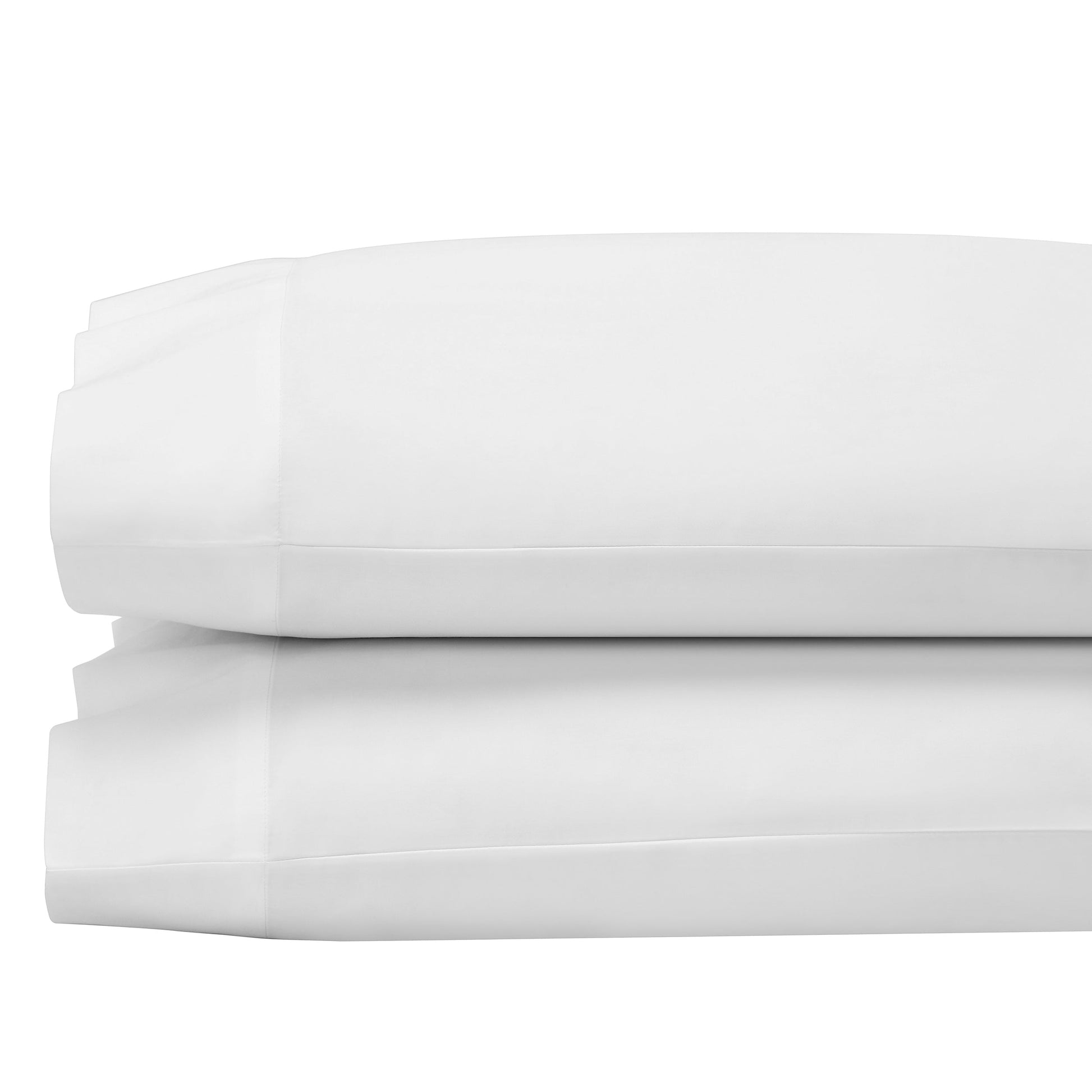 ASP-539-X_1|Stack of pure white 100% cotton luxury sheets for ultimate comfort and softness. Premium quality bedding, durable and breathable.