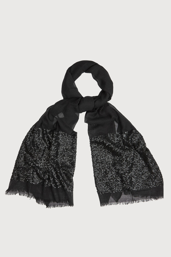 Wool Sparkle Scarf - Black