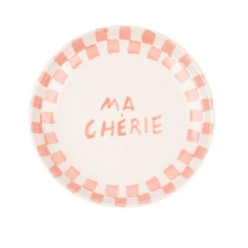 Ma Cherie Pink Ceramic Snack Plate 7x7 Inches Set of 2 - Casa Amarosa