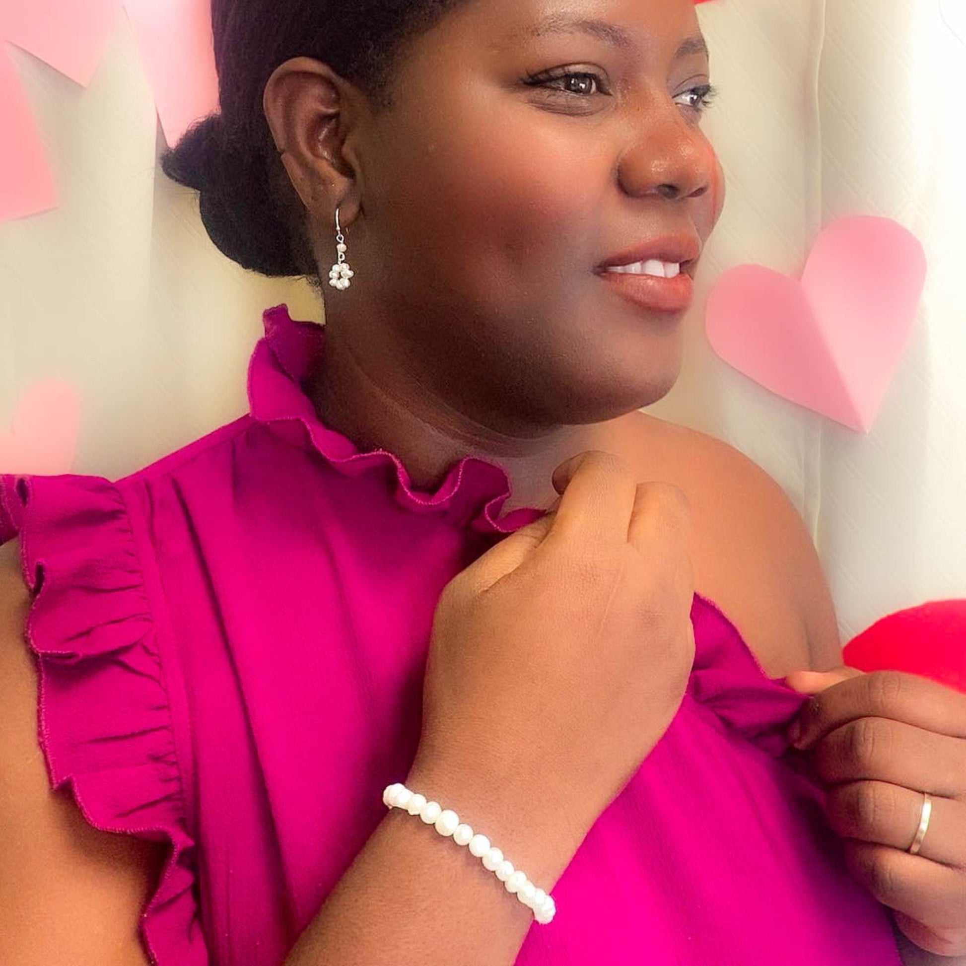Pearl silver Artisan jewelry modeled