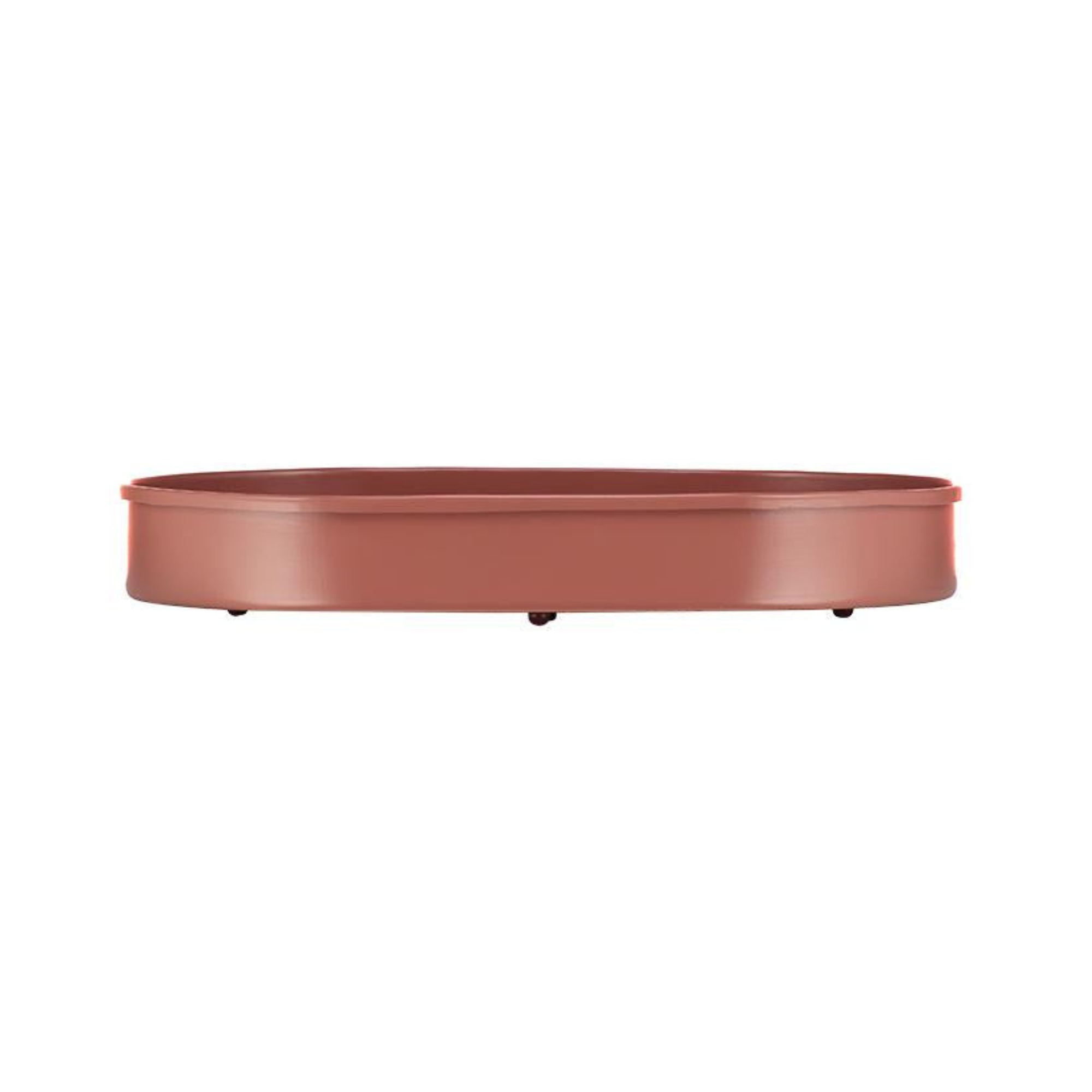 Oval Metal Candle Platter - Brick Dust