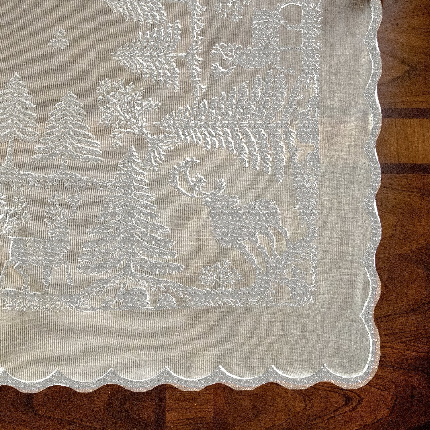 Prince of Scots Scottish Leno Gauze Table Runner ~ Silver Lurex ~-Home Gifts-Prince of Scots-MadrasSilverTableRun-810032752316-Prince of Scots