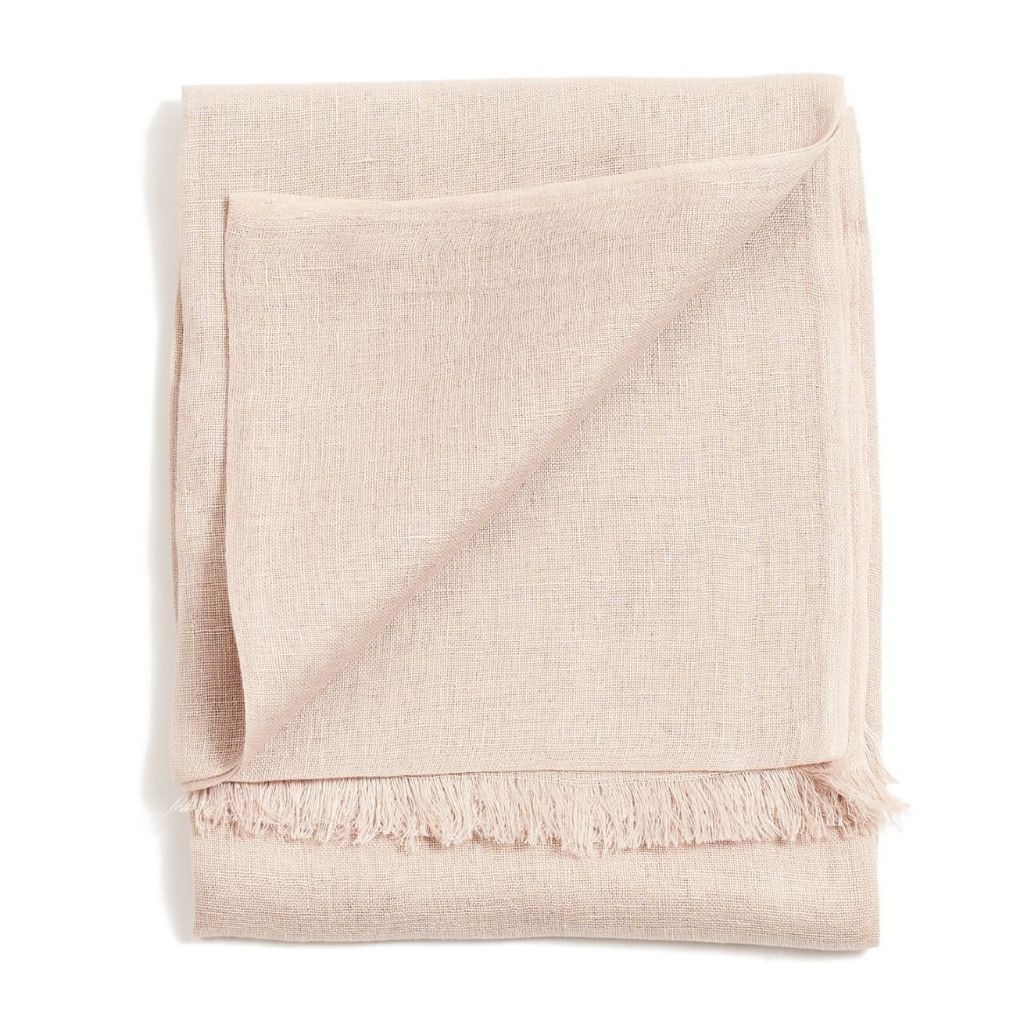 Oat Beige Neutral Hand Woven Soft Linen Silk Scarf