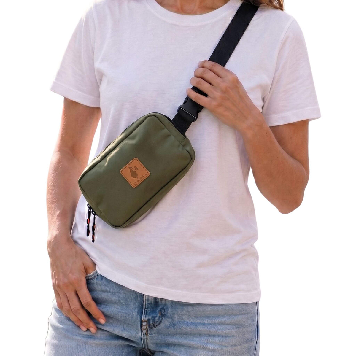 Canvas Crossbody Belt Bag Pouch, The Everywhere Belt Bag #color_green