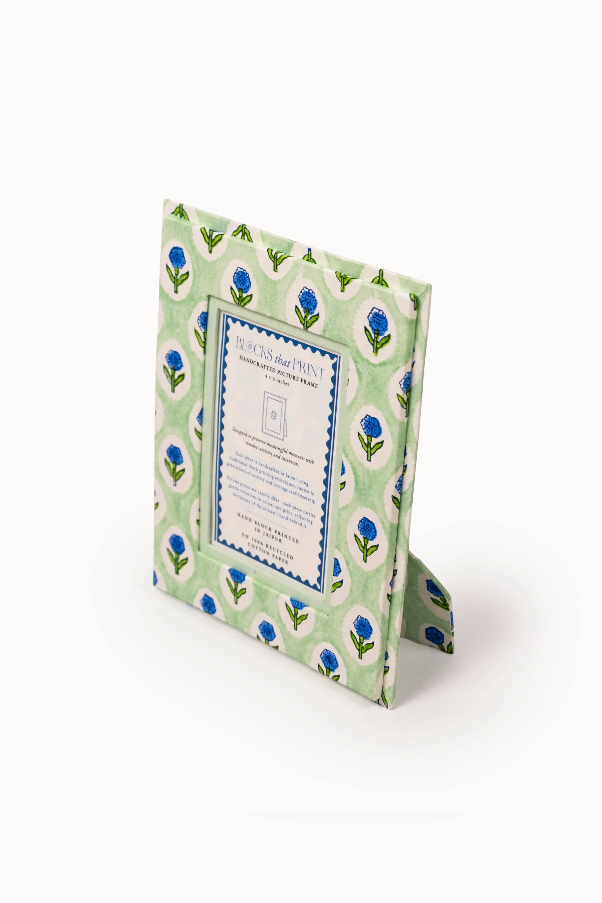 Medium Block Print Photo Frame (4 by 6) - Mint