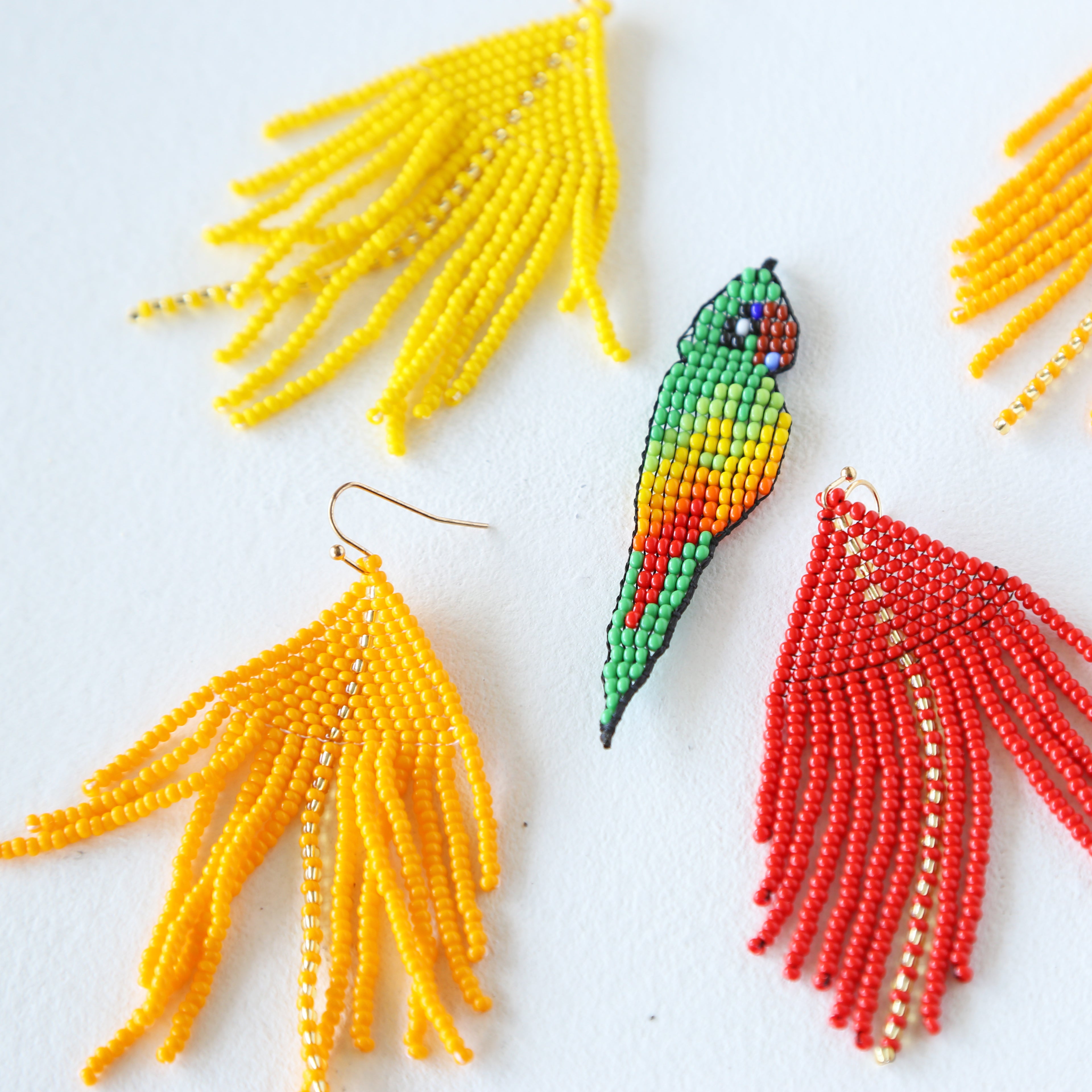 Green Parrot Earrings