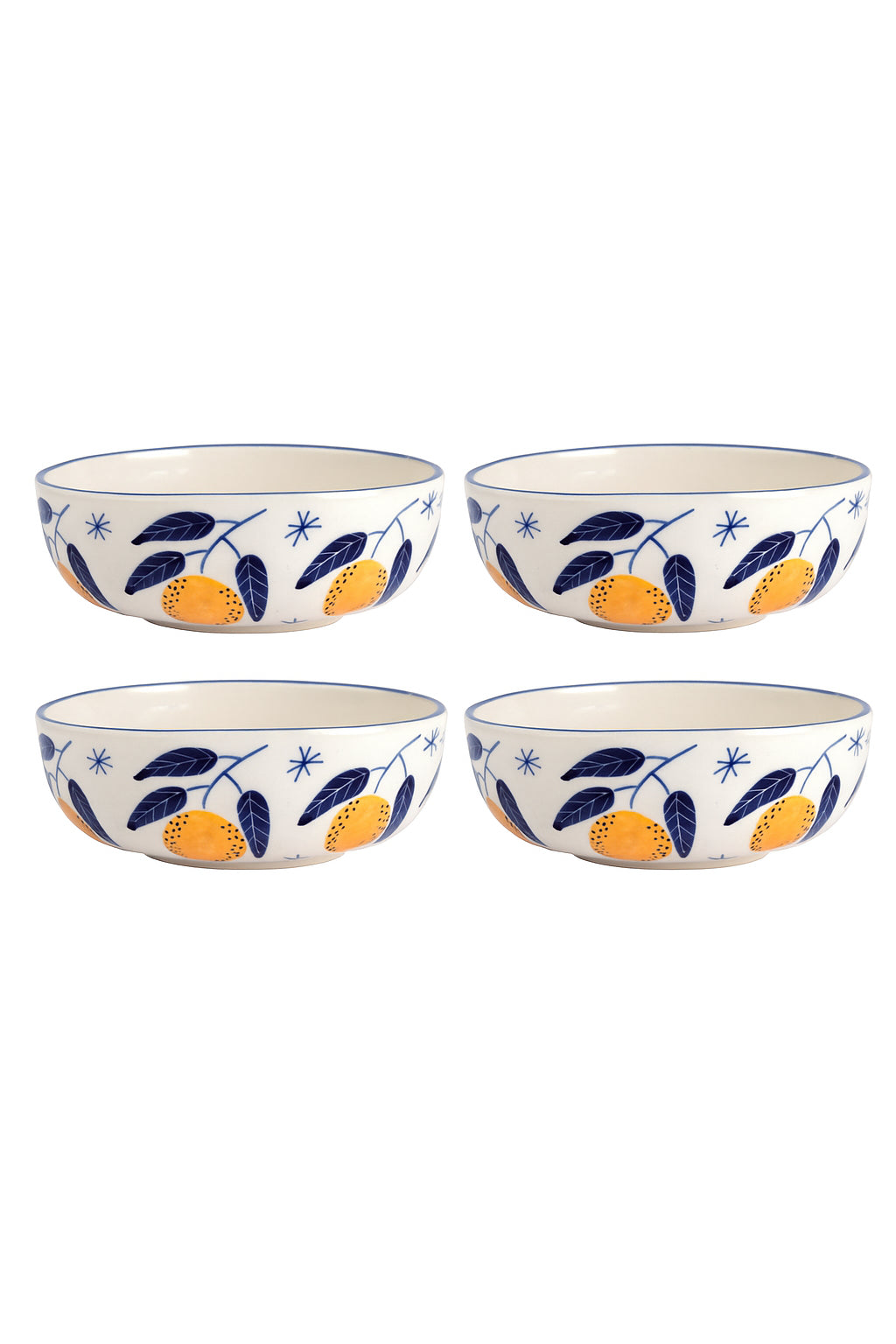 Italian Lemon Bowl, yellow - 2.5x7 Inches ( Set of 4 )