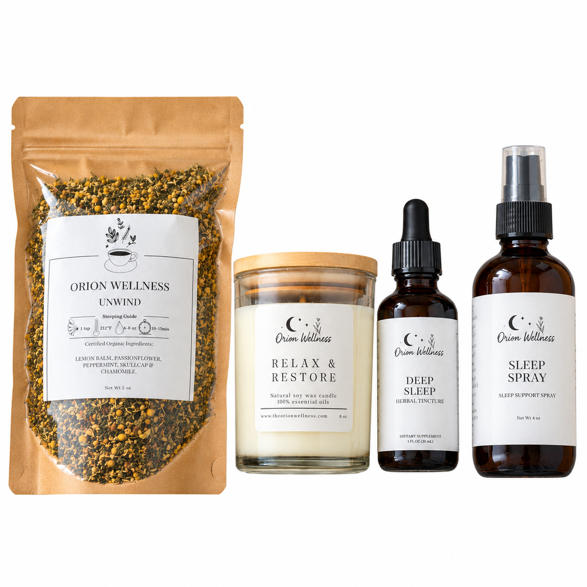 Orion Wellness Sleep Ritual Set on white