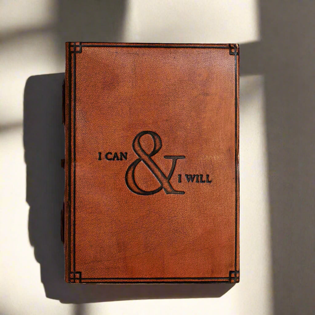 Personalized leather journal with meaningful quote – eco-conscious gift for writers, creatives, and thinkers