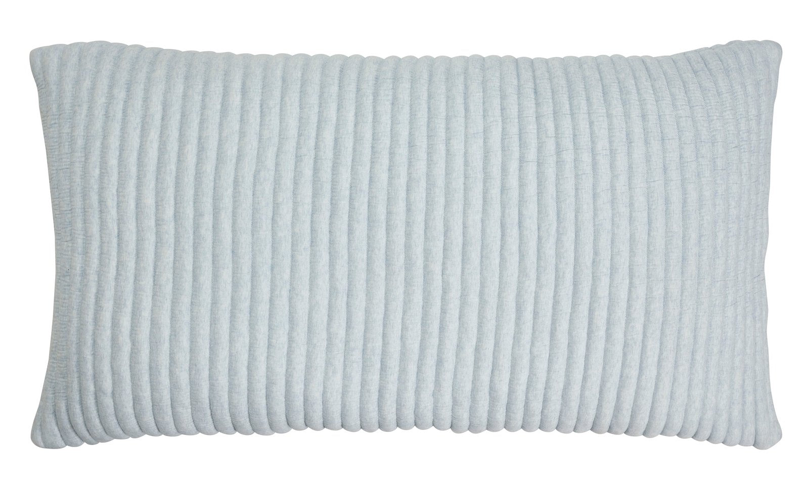KS-369-2036_1|Tranquil light blue quilted pillow sham, featuring a ribbed vertical corduroy-like texture, adding modern simplicity and comfort to bedding.