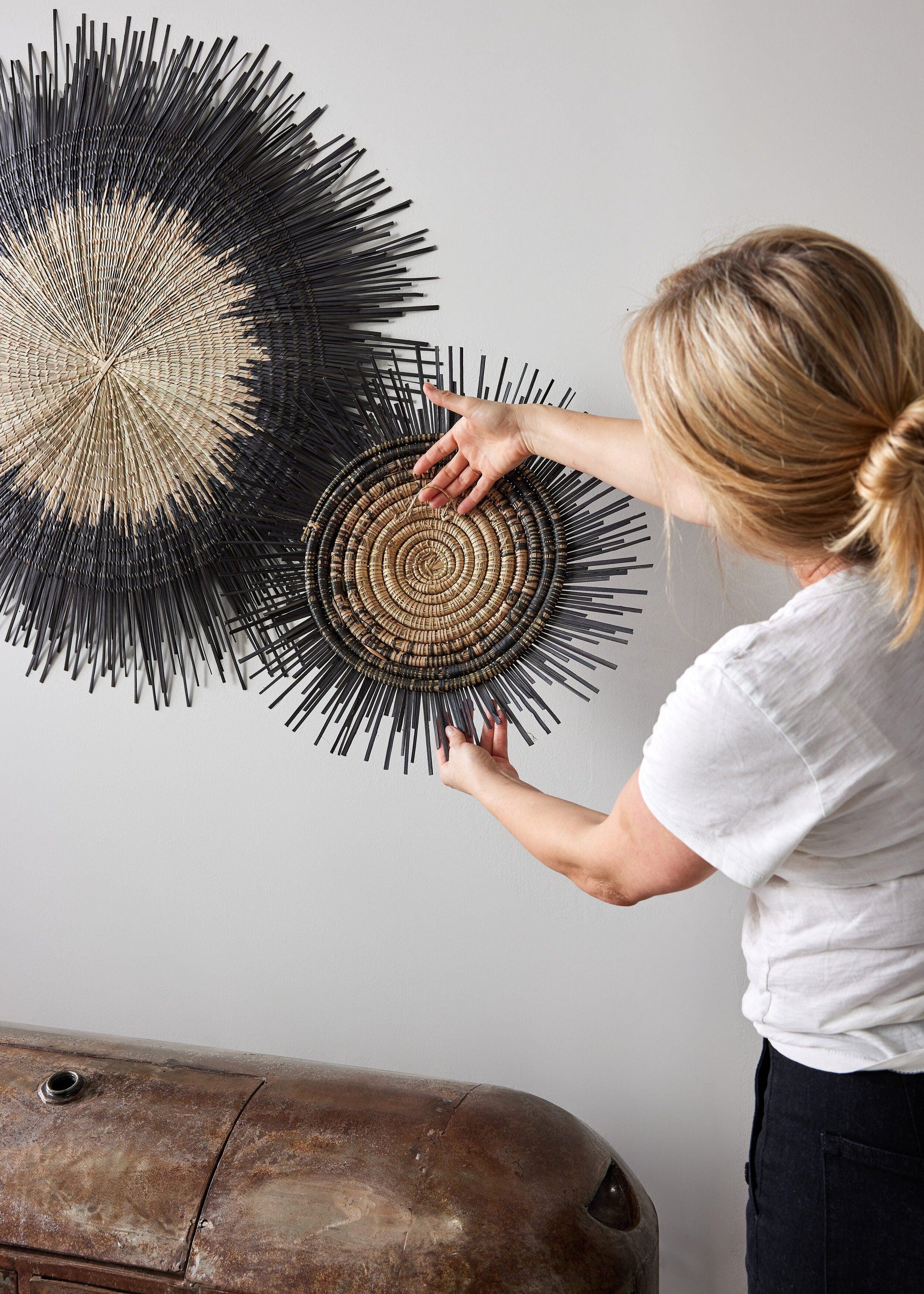 Usiku Black and Natural Woven Wall Art