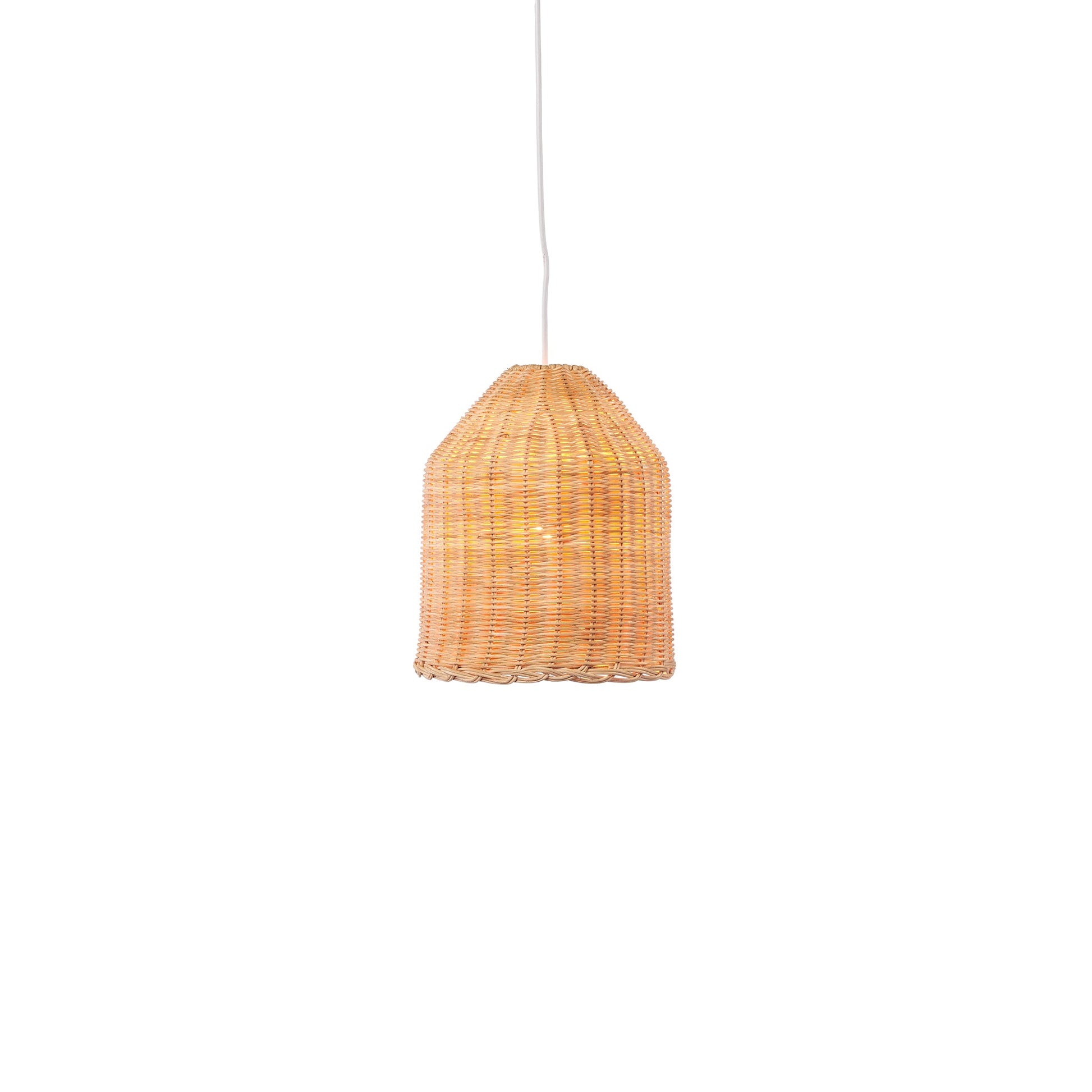 Bell Shaped Rattan Hanging Pendant Light