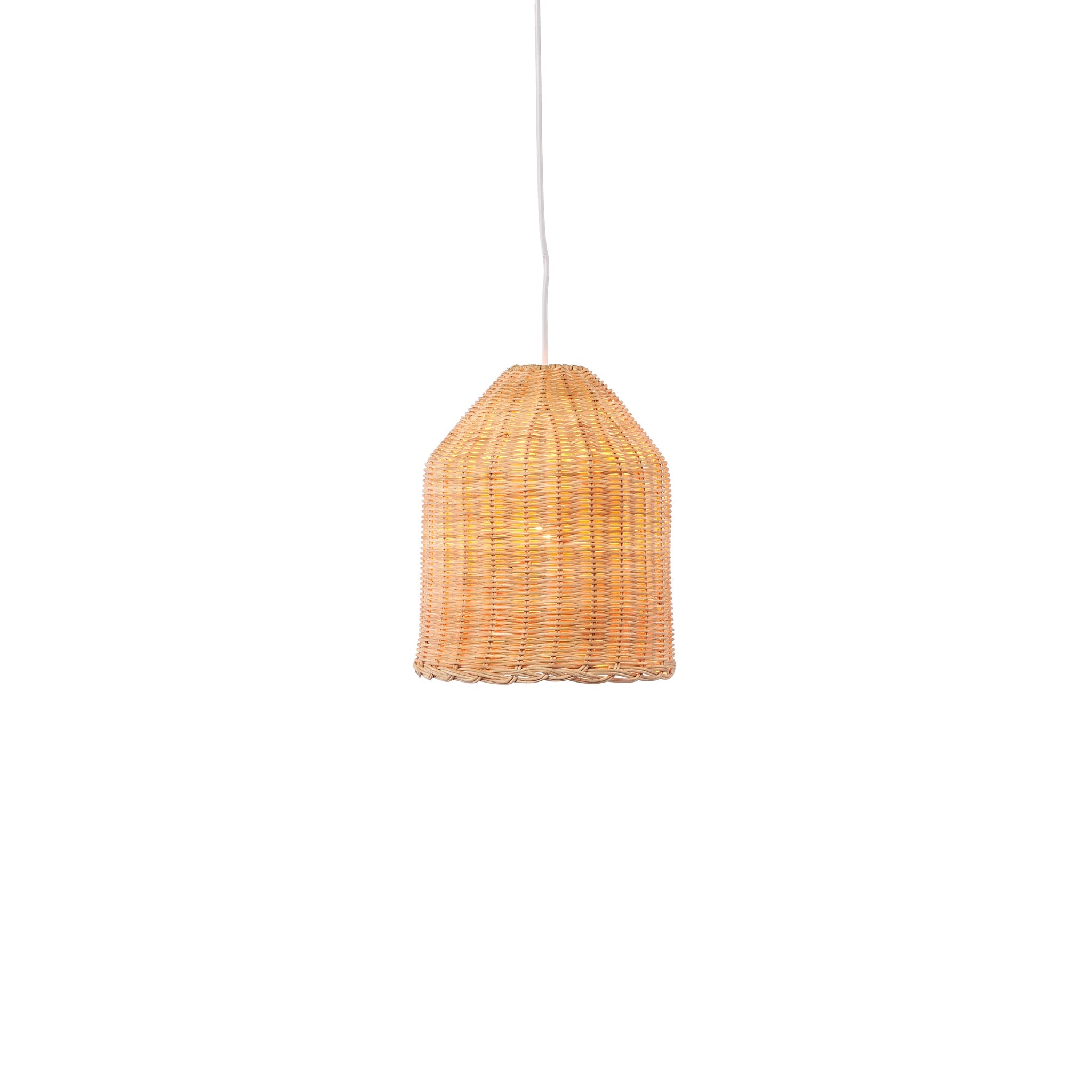 Bell Shaped Rattan Hanging Pendant Light